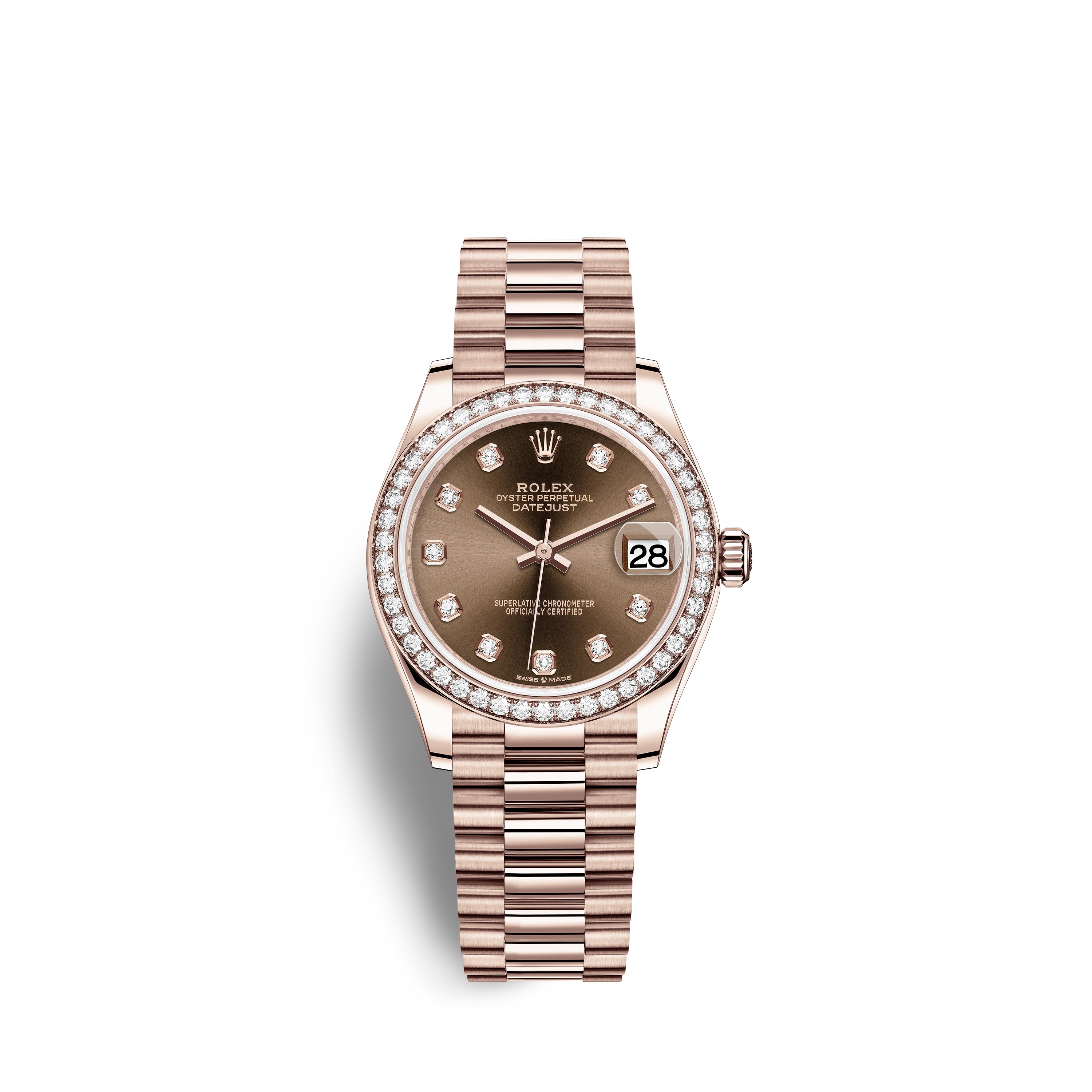 Datejust 31 278285RBR Rose Gold Watch (Chocolate Set with Diamonds)