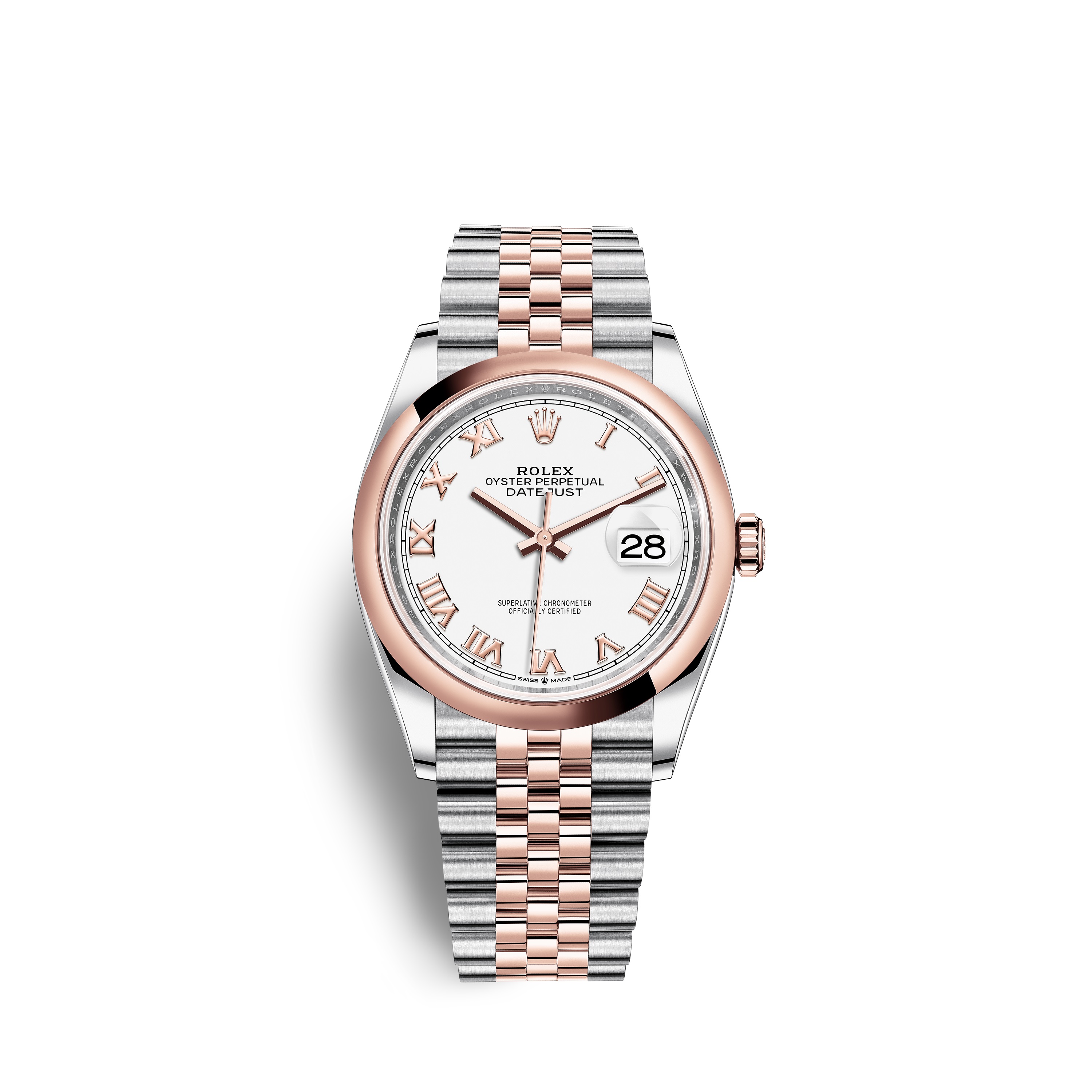 Datejust 36 126201 Rose Gold & Stainless Steel Watch (White)