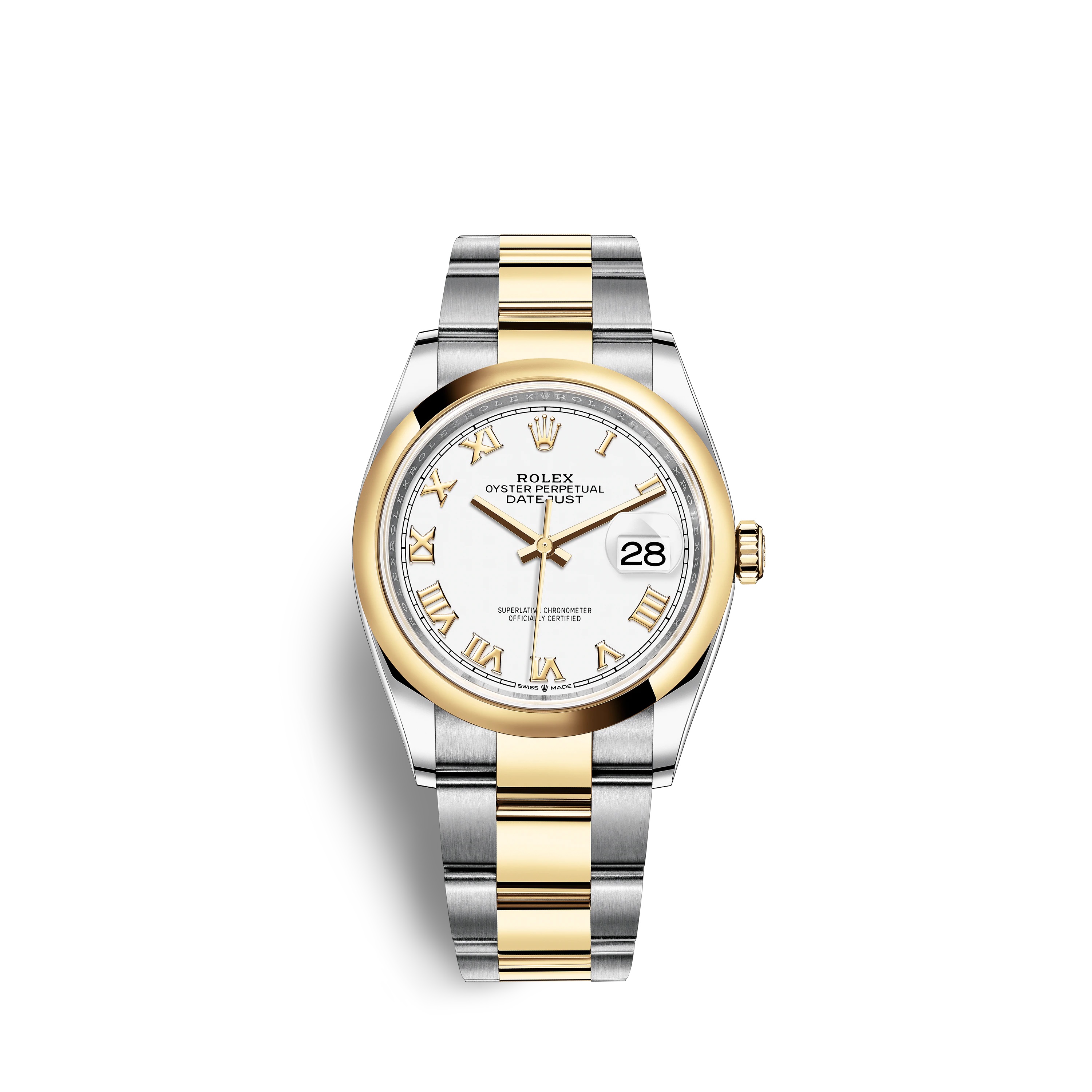 Datejust 36 126203 Gold & Stainless Steel Watch (White) - Click Image to Close