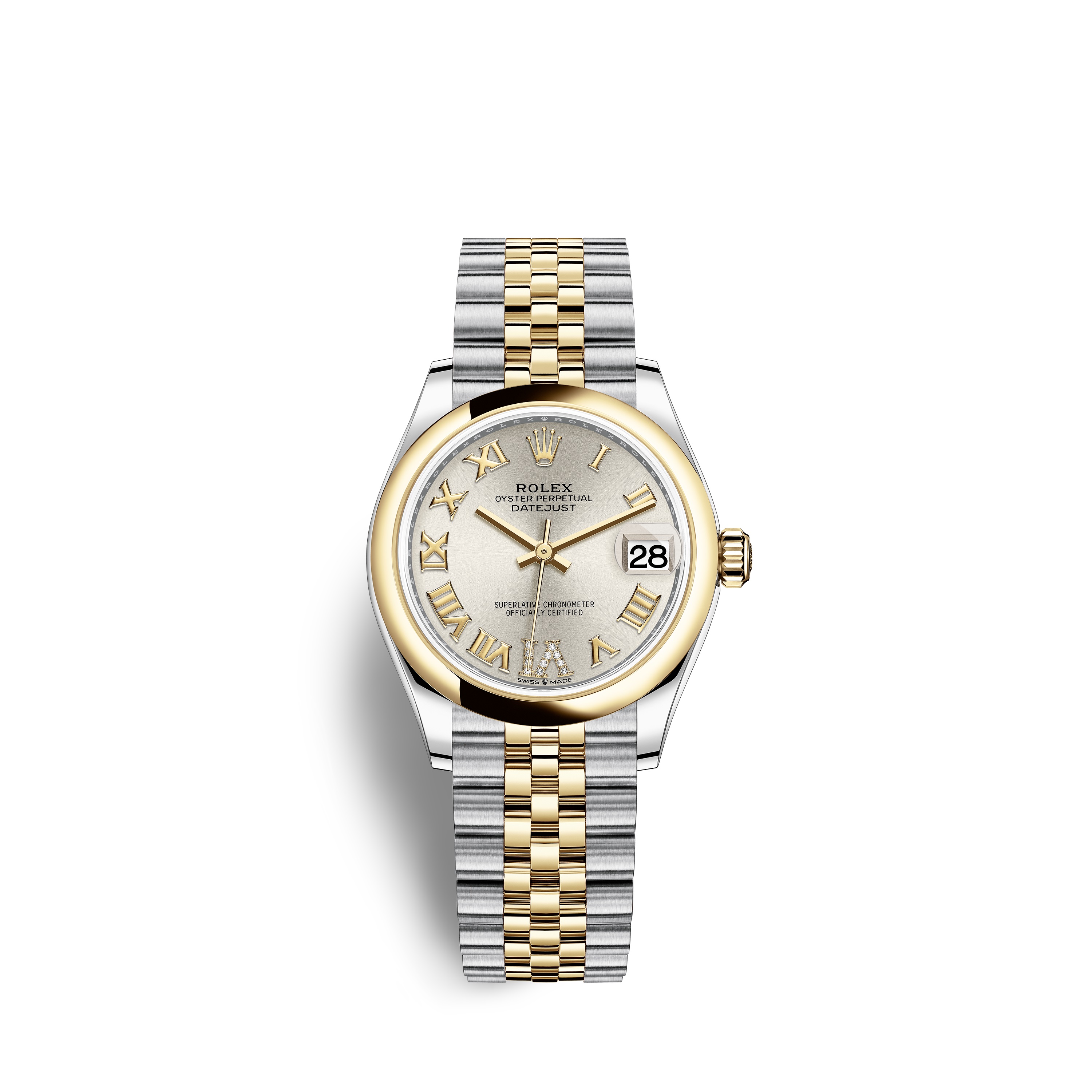 Datejust 31 278243 Gold & Stainless Watch (Silver Set with Diamonds) - Click Image to Close
