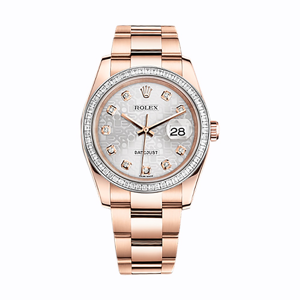 Datejust 36 116285BBR Rose Gold Watch (Silver Jubilee Design Set with Diamonds)