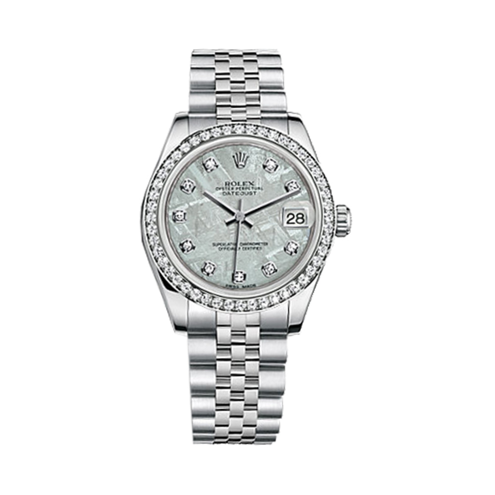 Datejust 31 178384 White Gold & Stainless Steel Watch (Meteorite Set with Diamonds) - Click Image to Close