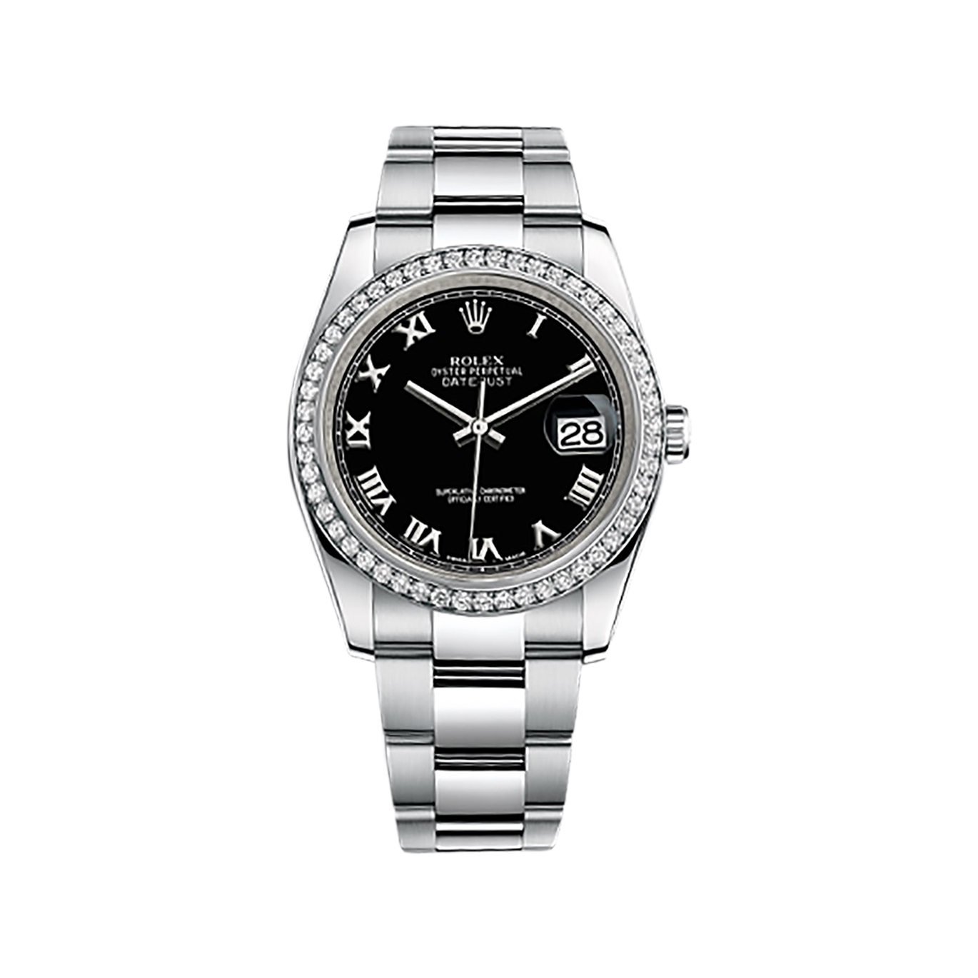 Datejust 36 116244 White Gold & Stainless Steel Watch (Black)