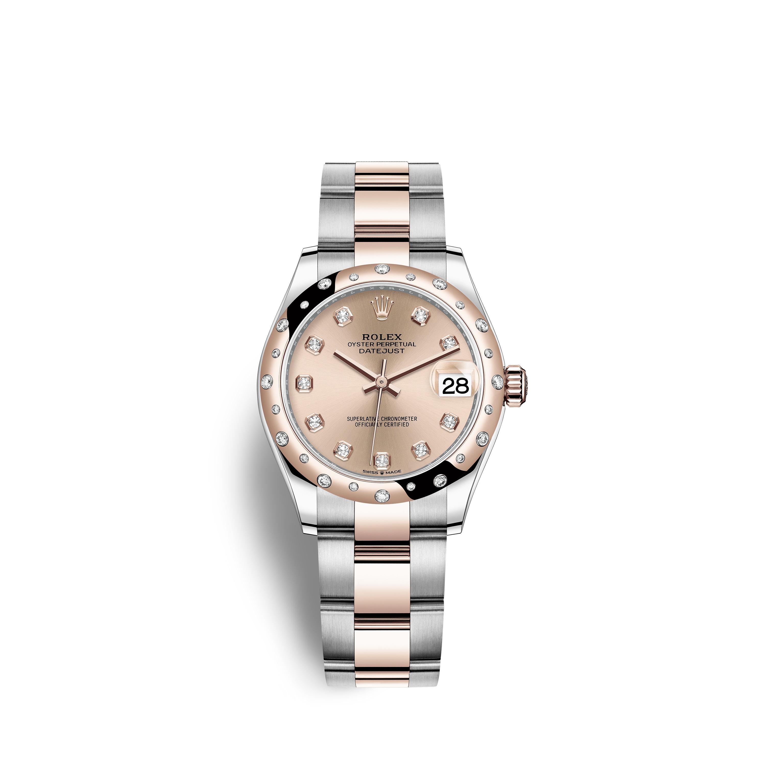 Datejust 31 278341RBR Rose Gold, Stainless Steel & Diamonds Watch (Rosé Colour Set with Diamonds) - Click Image to Close