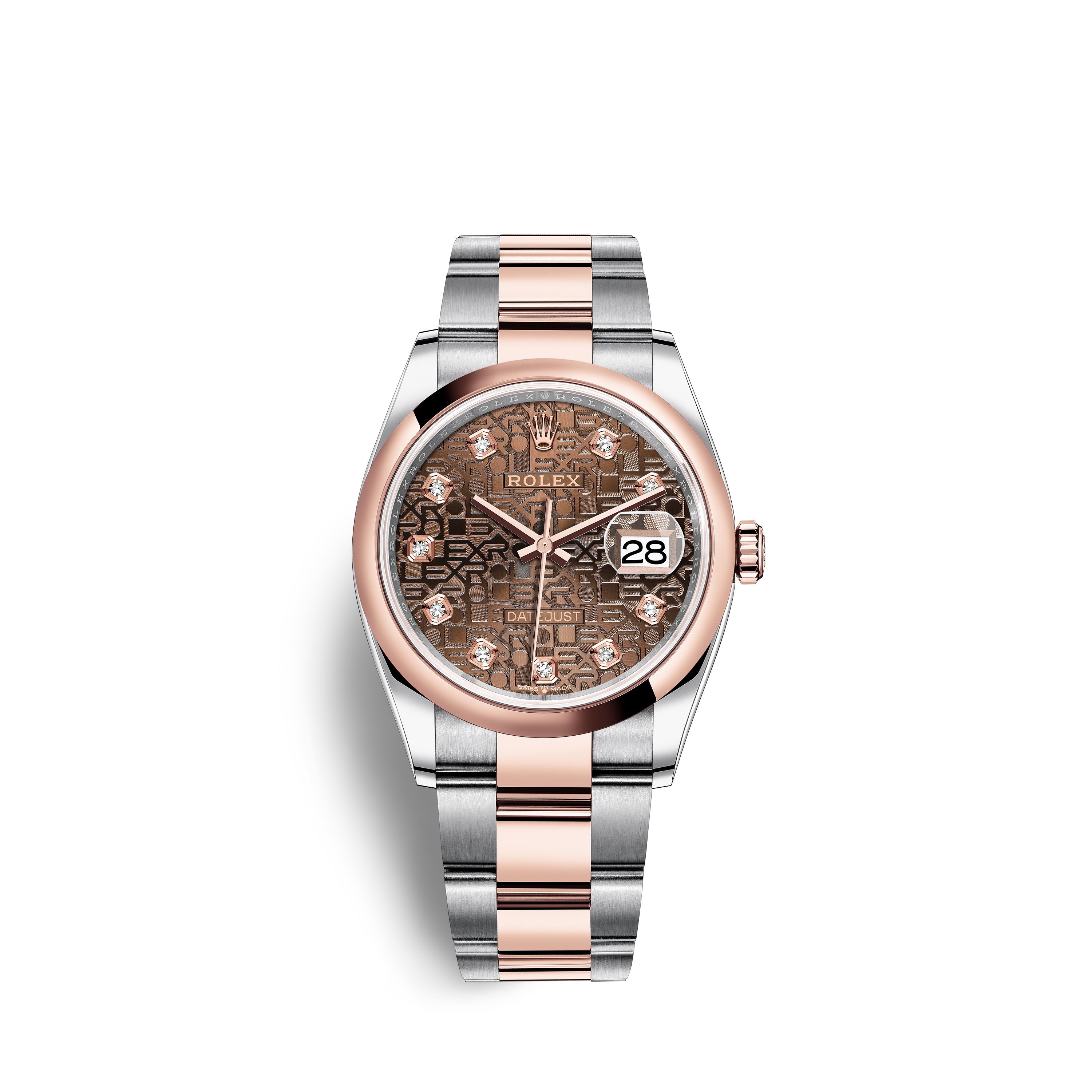 Datejust 36 126201 Rose Gold & Stainless Steel Watch (Chocolate Jubilee Design Set with Diamonds)