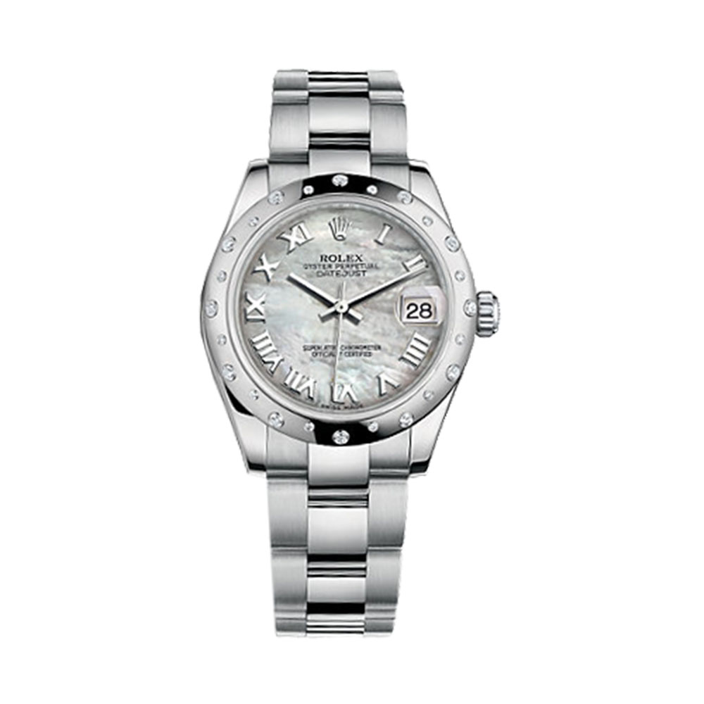 Datejust 31 178344 White Gold & Stainless Steel Watch (White Mother-of-Pearl) - Click Image to Close