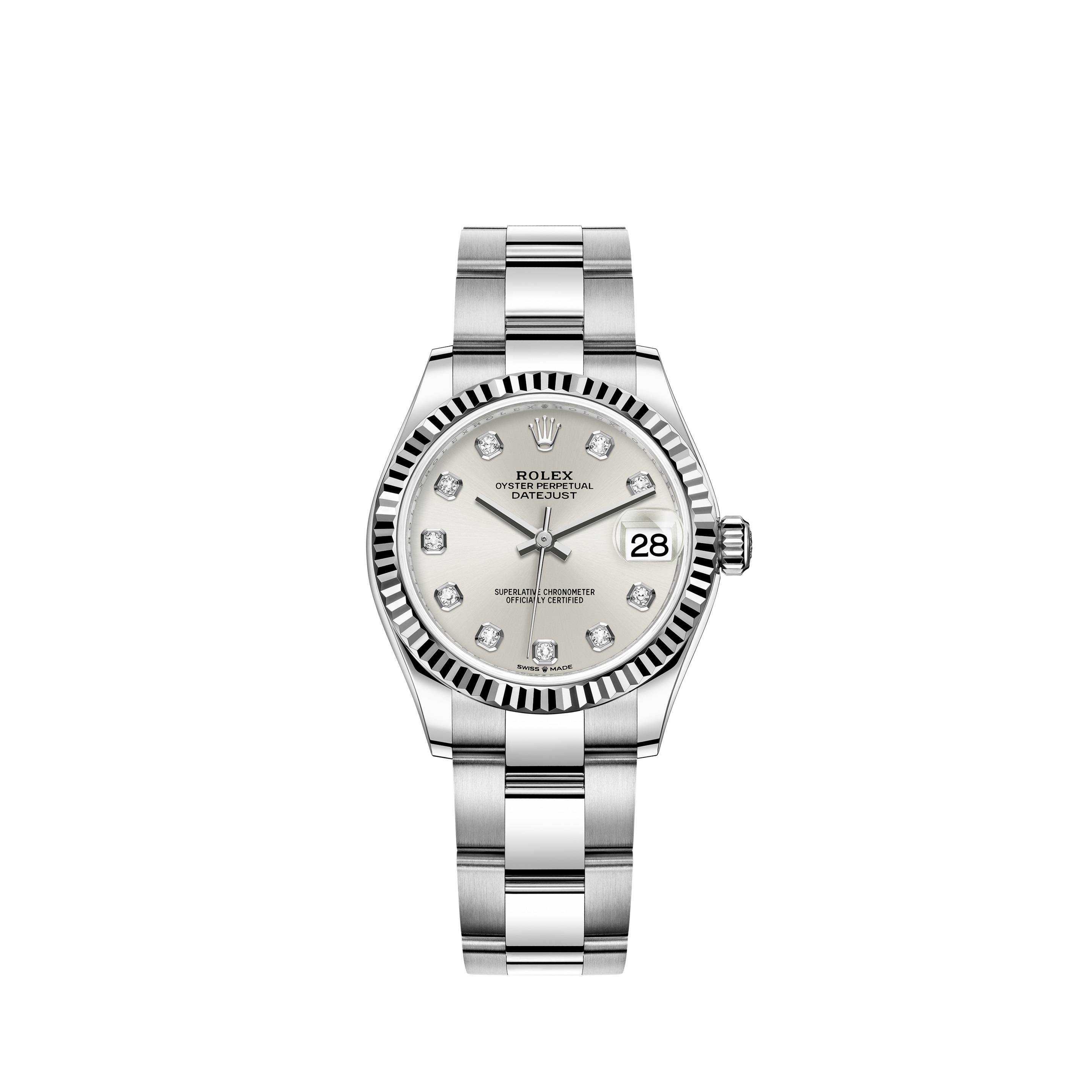 Datejust 31 278274 White Gold & Stainless Steel Watch (Silver Set with Diamonds)