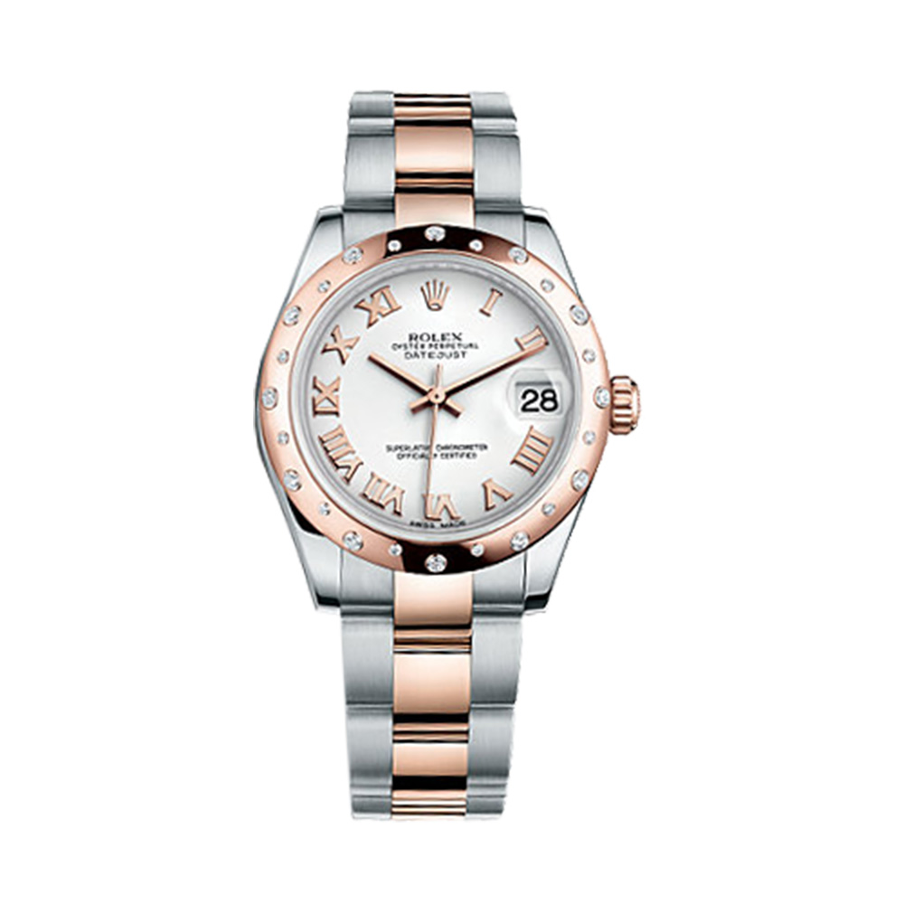 Datejust 31 178341 Rose Gold & Stainless Steel Watch (White)