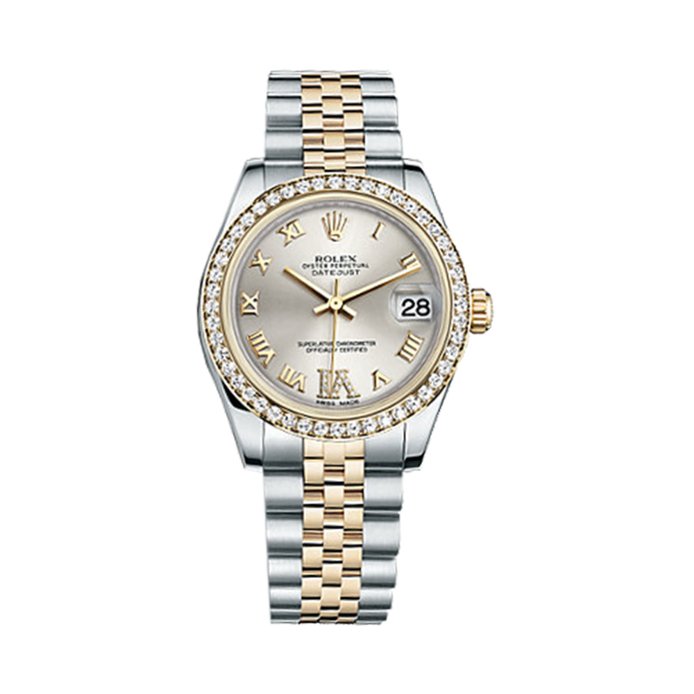 Datejust 31 178383 Gold & Stainless Steel Watch (Silver Set with Diamonds)
