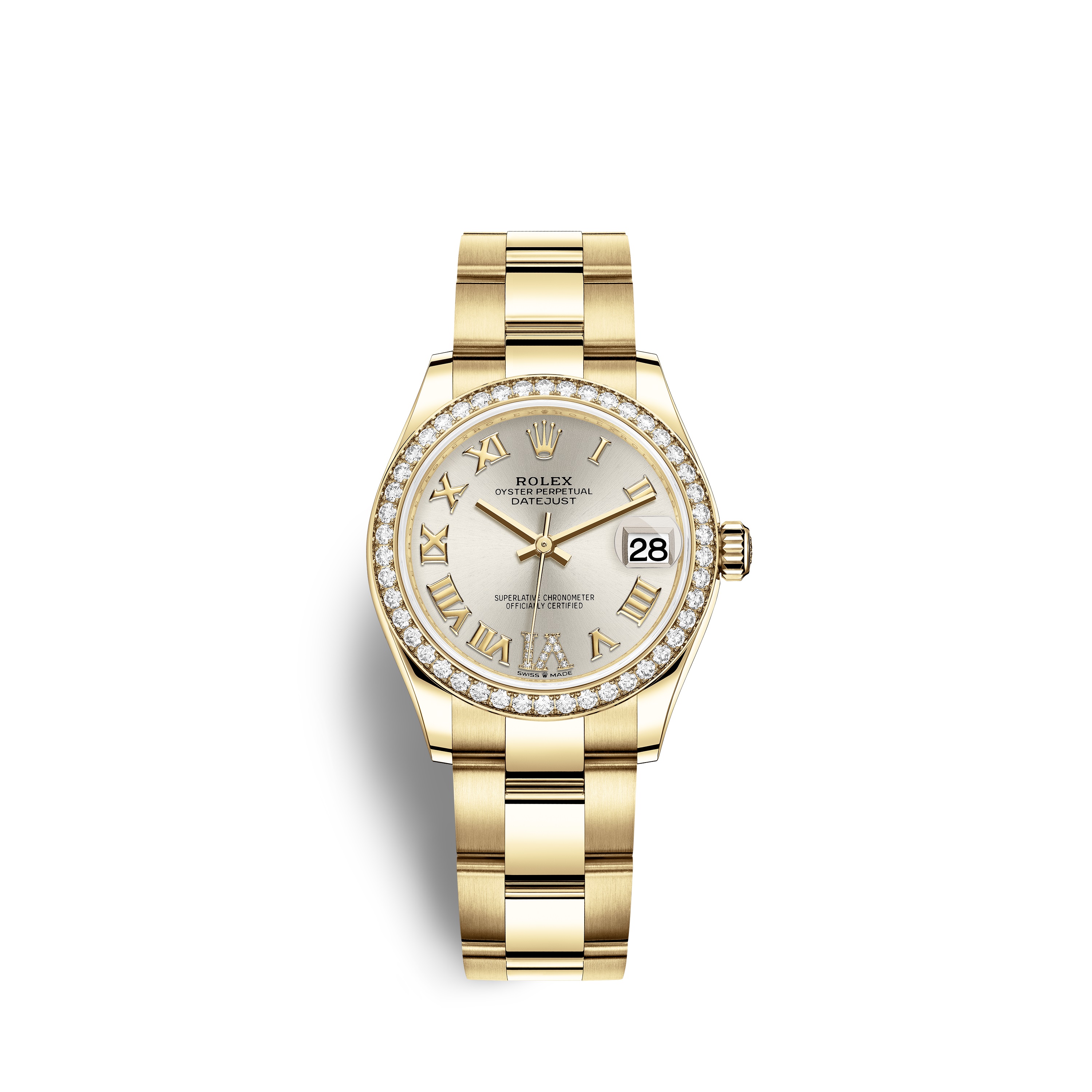 Datejust 31 278288RBR Gold & Diamonds Watch (Silver Set with Diamonds)