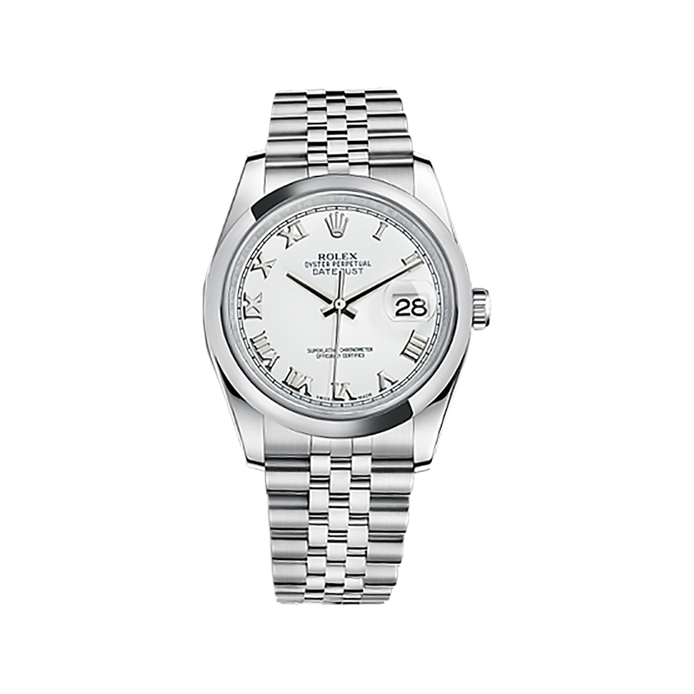 Datejust 36 116200 Stainless Steel Watch (White) - Click Image to Close