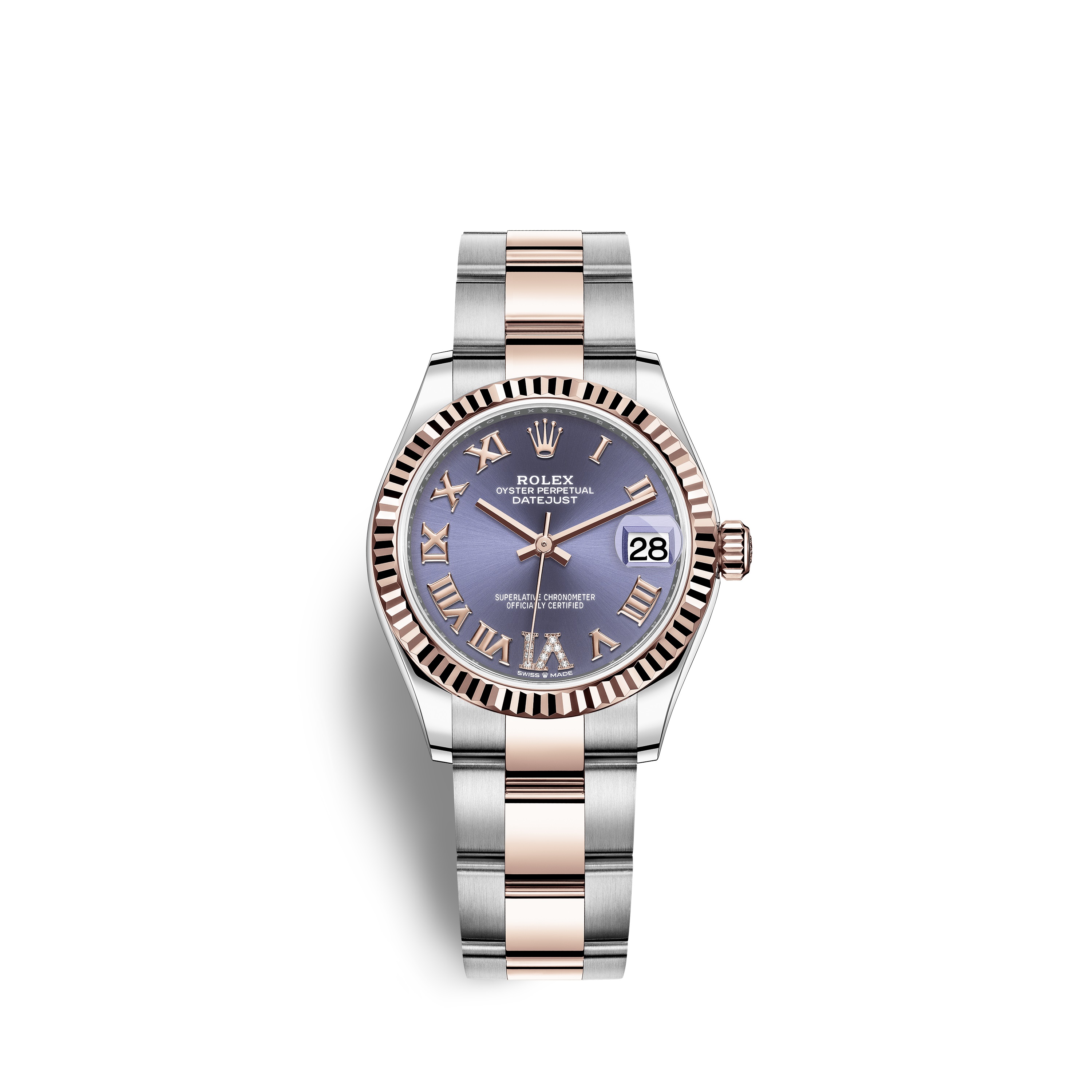 Datejust 31 278271 Rose Gold & Stainless Steel Watch (Aubergine Set with Diamonds)