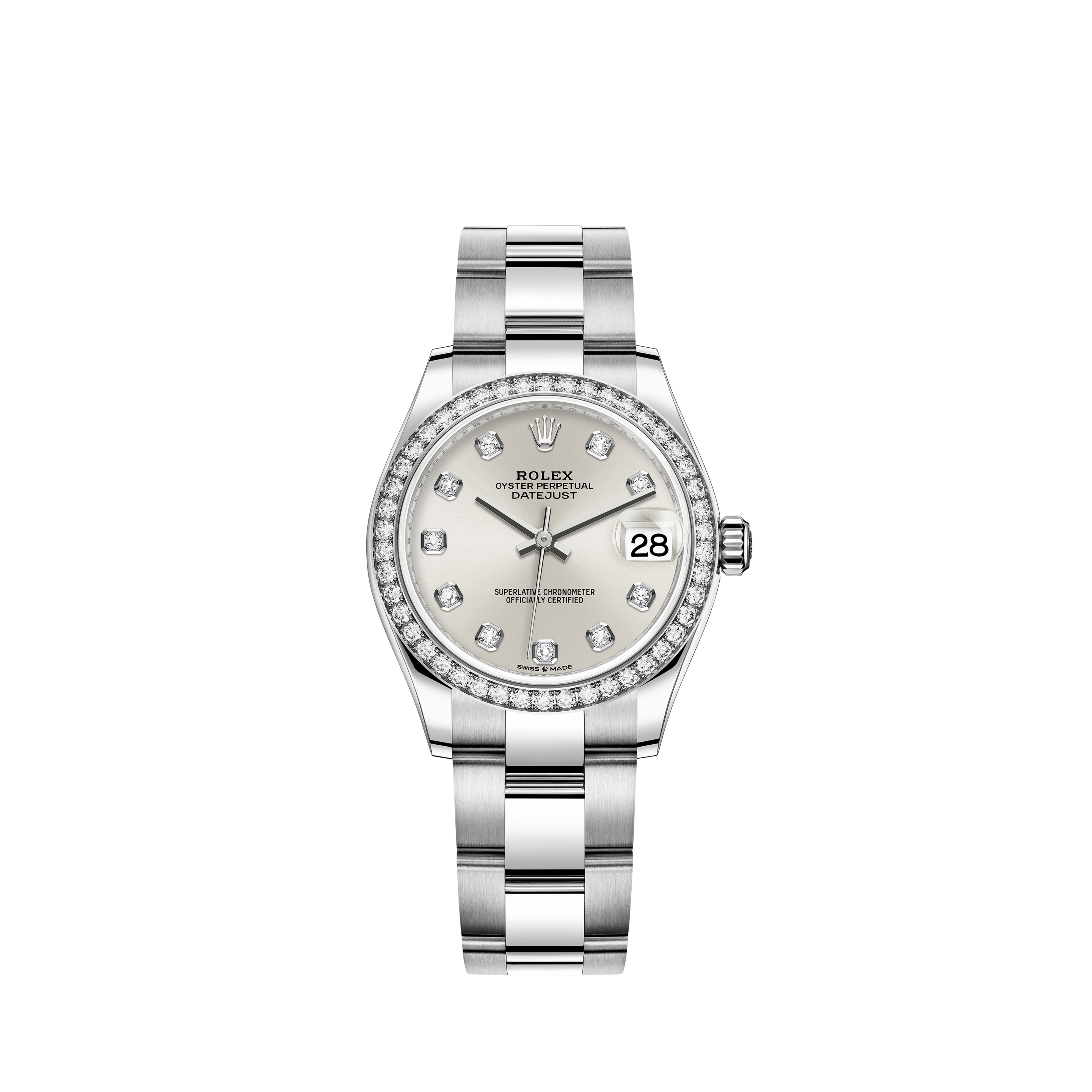 Datejust 31 278384RBR White Gold & Stainless Steel Watch (Silver Set with Diamonds)