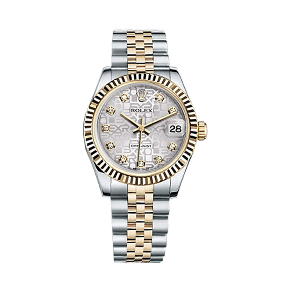 Datejust 31 178273 Gold & Stainless Steel Watch (Silver Jubilee Design Set with Diamonds) - Click Image to Close
