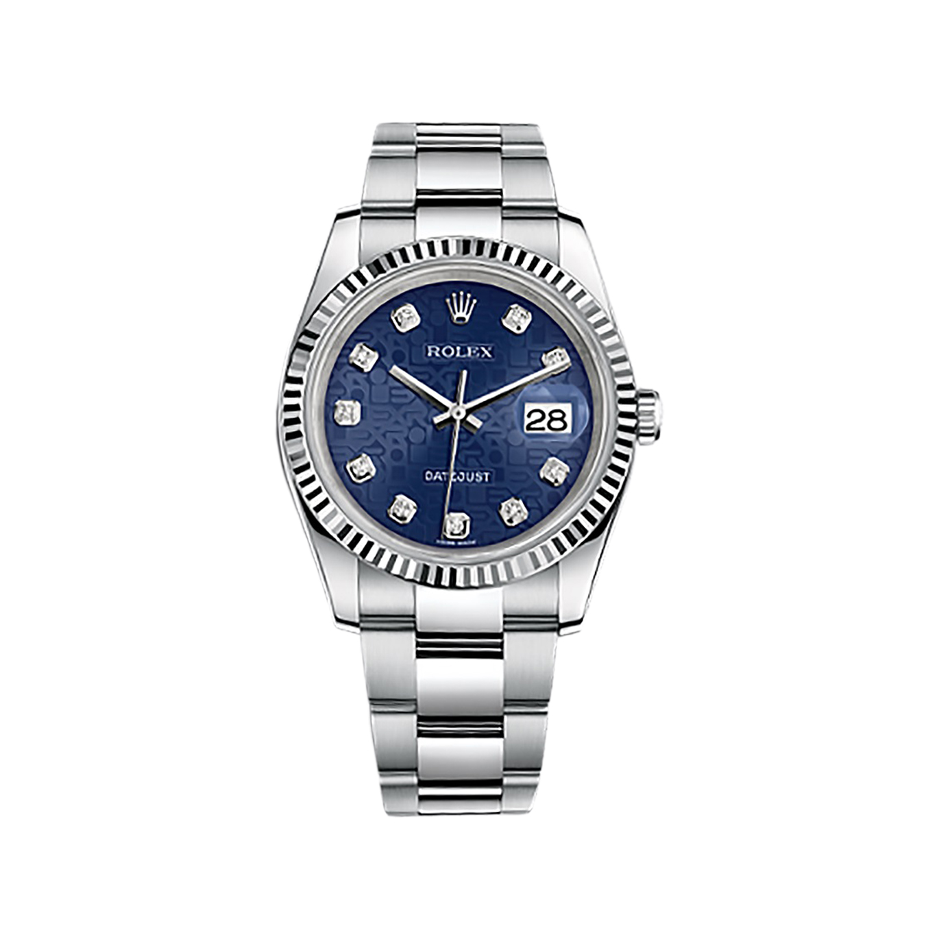 Datejust 36 116234 White Gold & Stainless Steel Watch (Blue Jubilee Design Set with Diamonds)