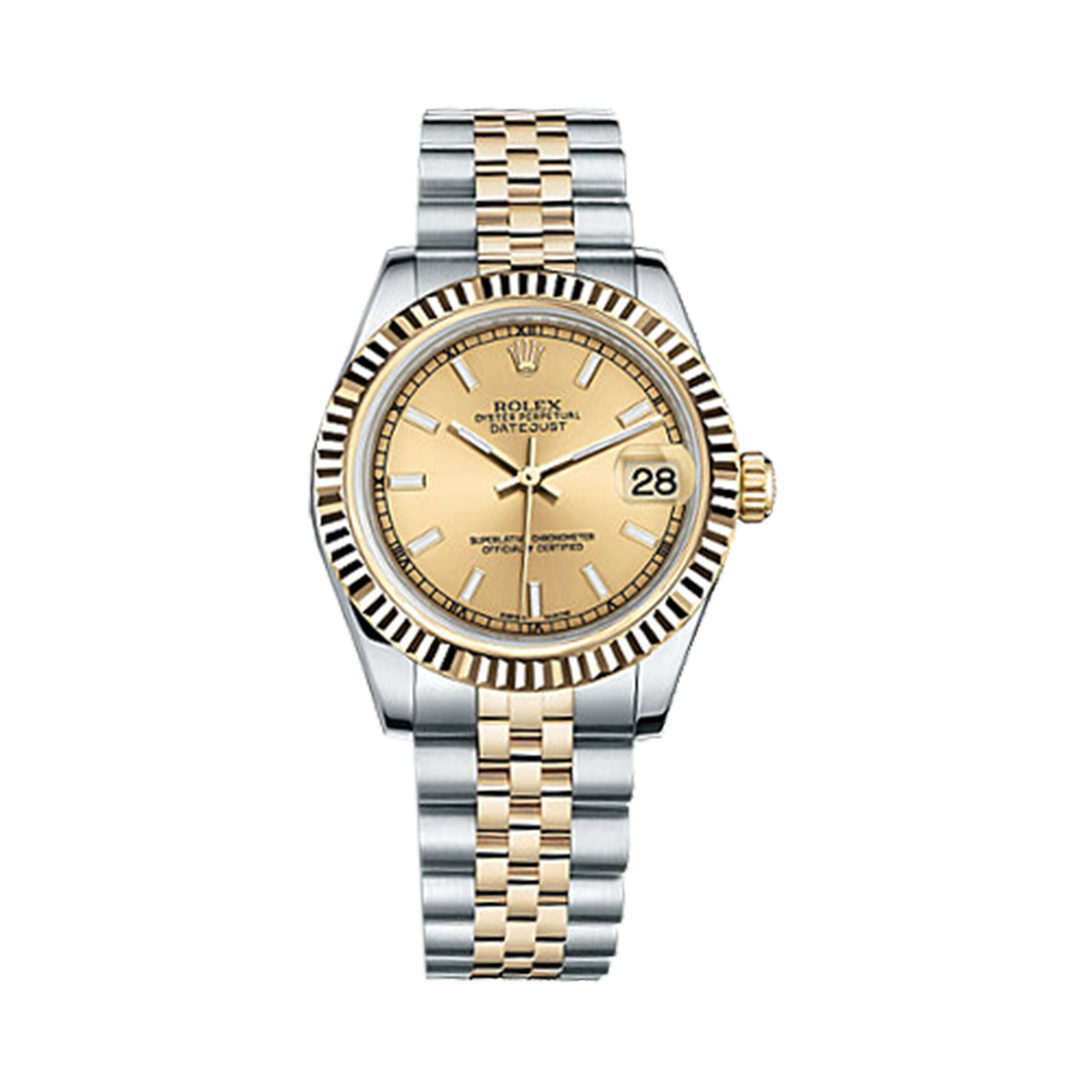 Datejust 31 178273 Gold & Stainless Steel Watch (Champagne) - Click Image to Close