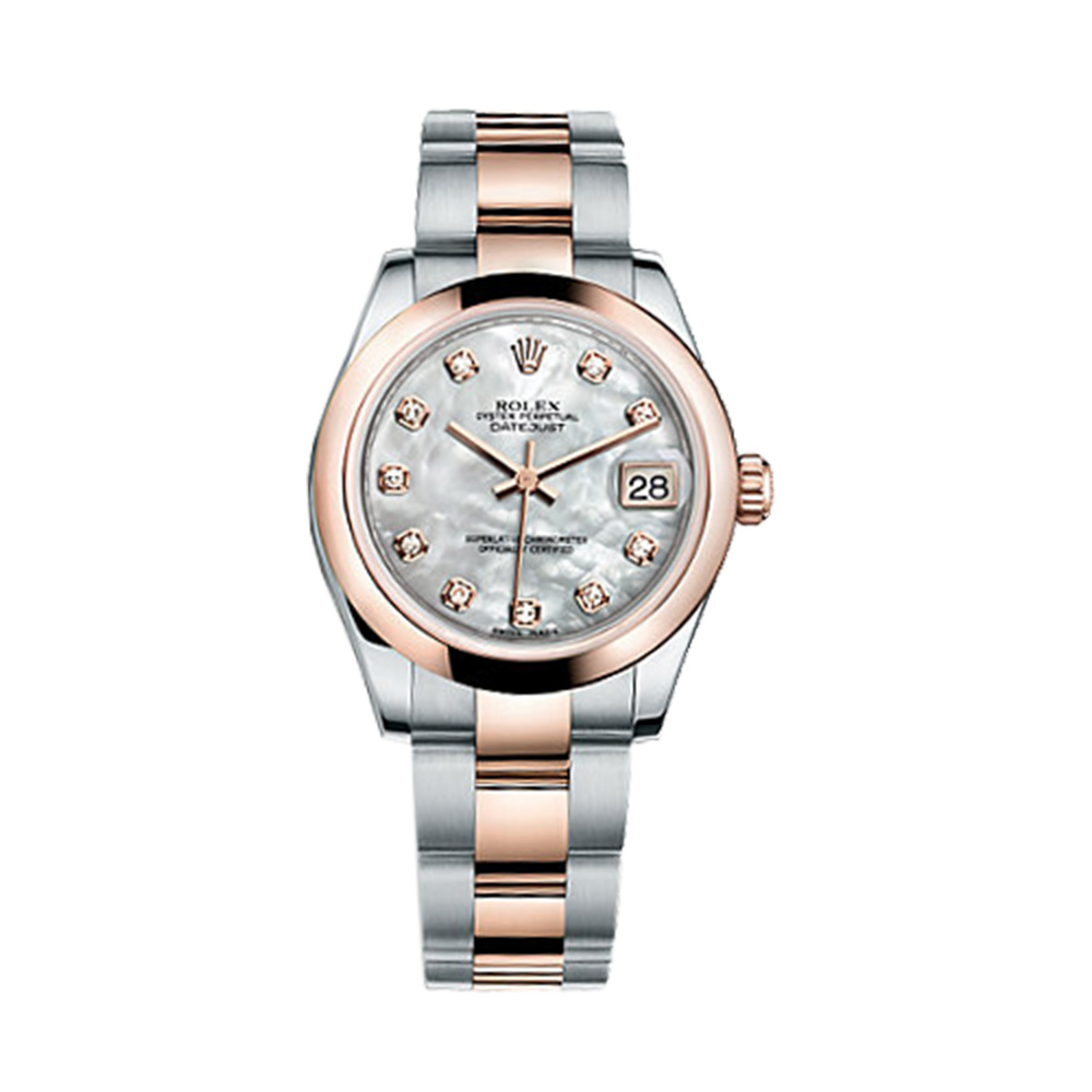 Datejust 31 178241 Rose Gold & Stainless Steel Watch (White Mother-of-Pearl Set with Diamonds)