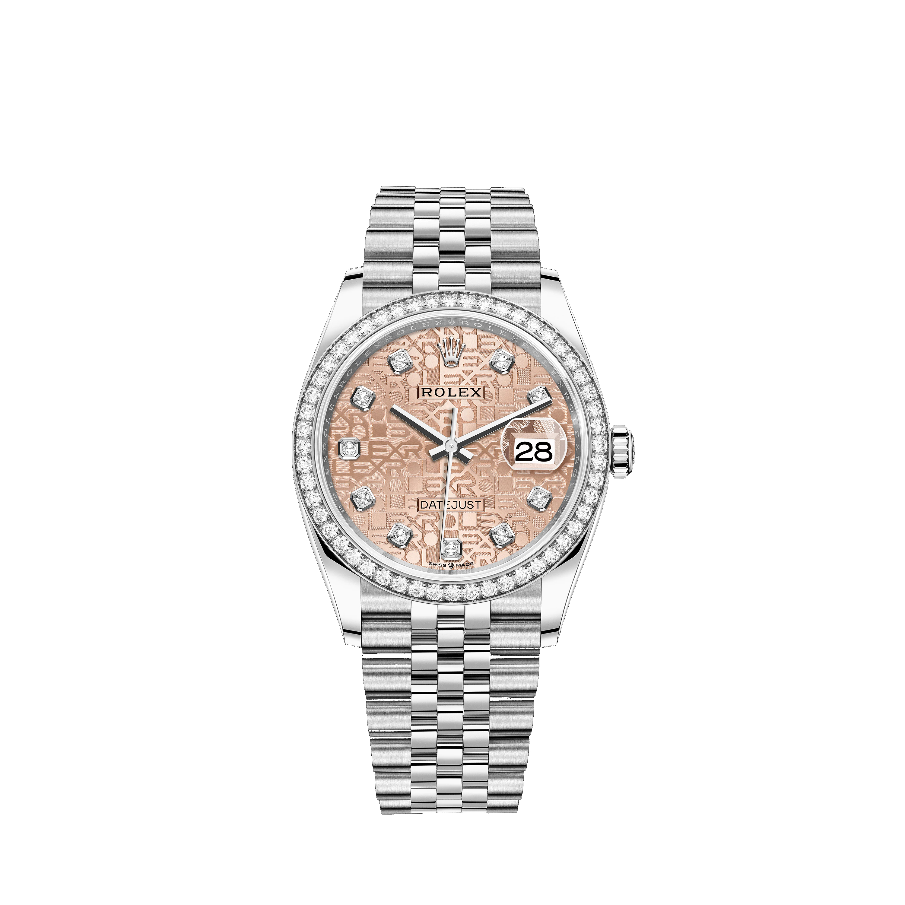 Datejust 36 126284RBR White Gold, Stainless Steel & Diamonds Watch (Pink Jubilee Design Set with Diamonds)