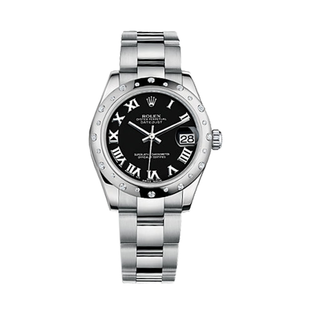 Datejust 31 178344 White Gold & Stainless Steel Watch (Black)