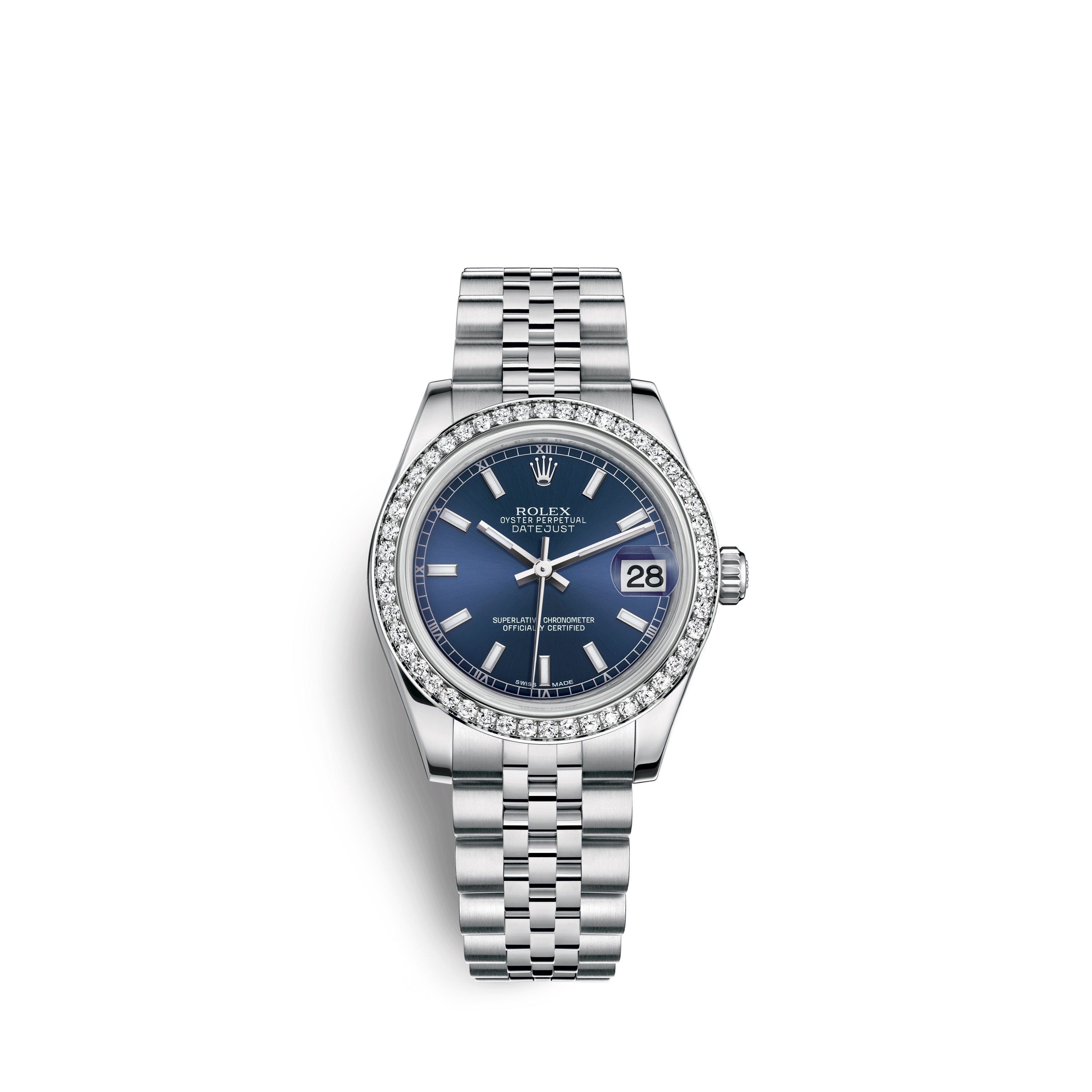 Datejust 31 178384 White Gold & Diamonds Watch (Blue) - Click Image to Close
