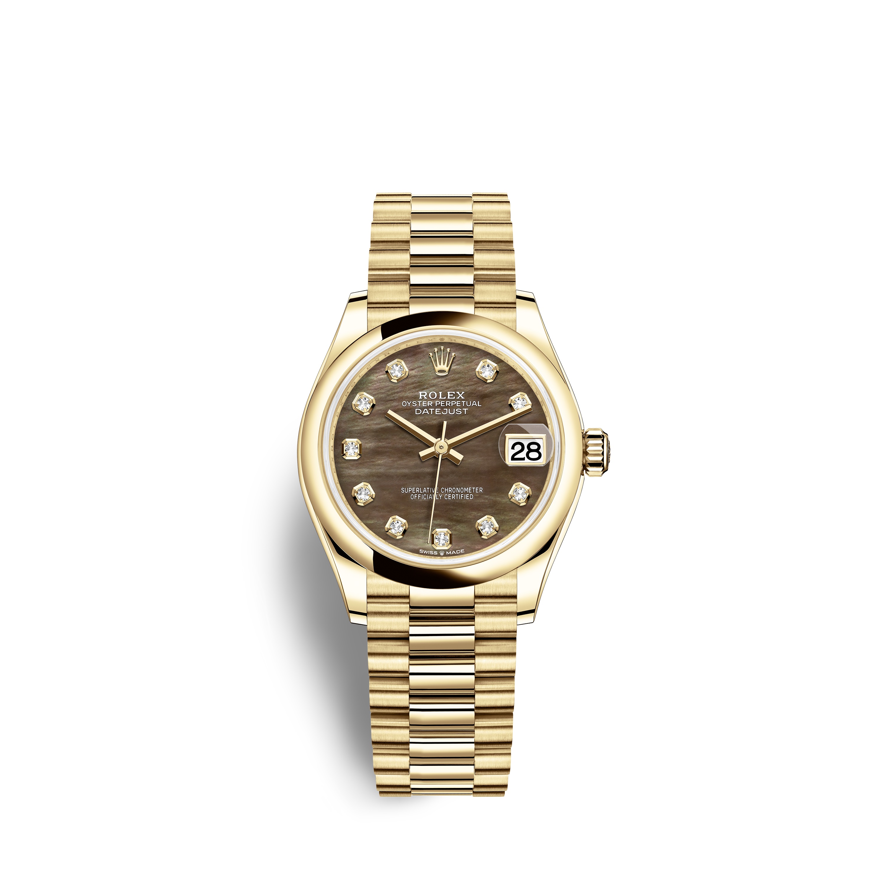 Datejust 31 278248 Gold Watch (Black Mother-of-Pearl Set with Diamonds) - Click Image to Close