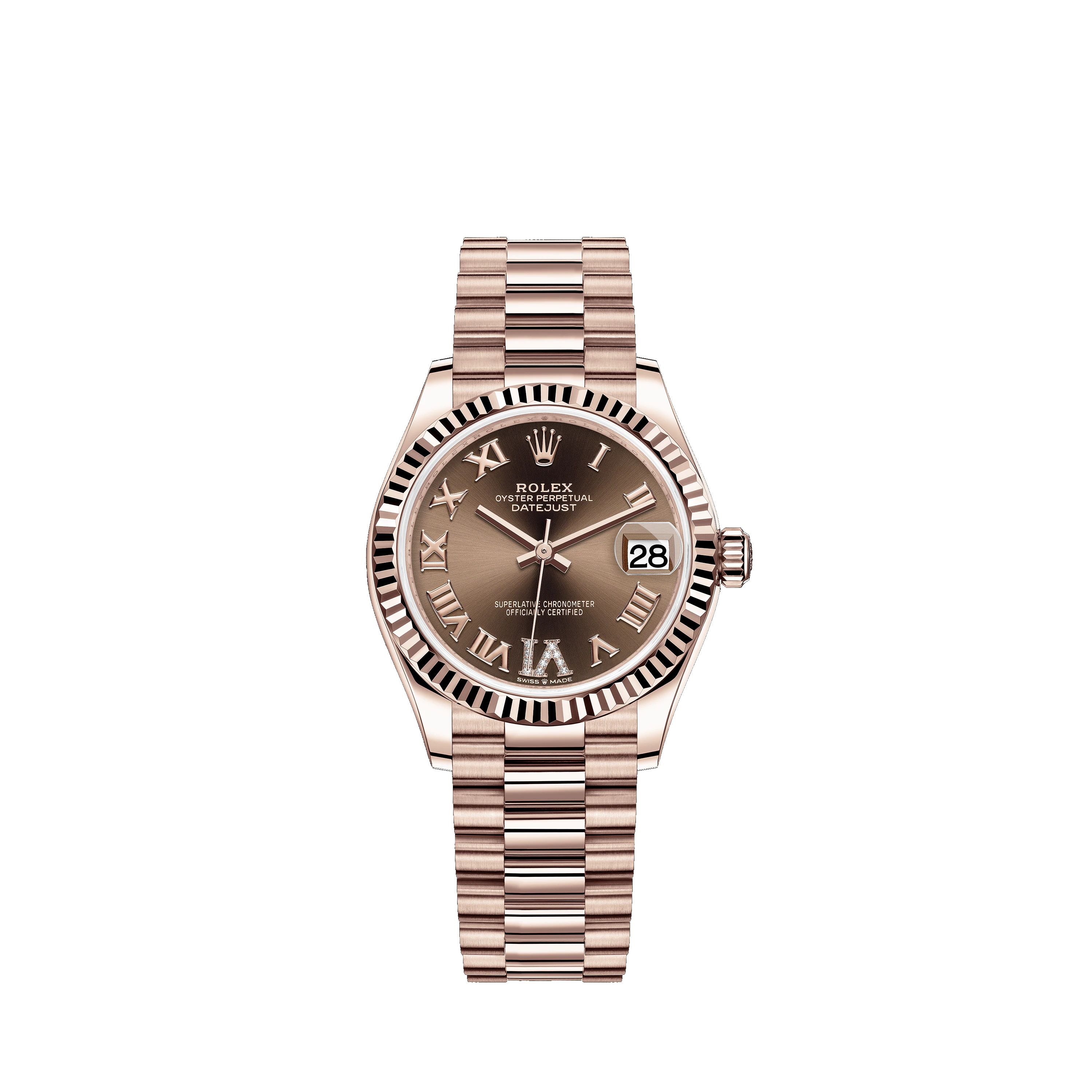 Datejust 31 278275 Rose Gold Watch (Chocolate Set with Diamonds)