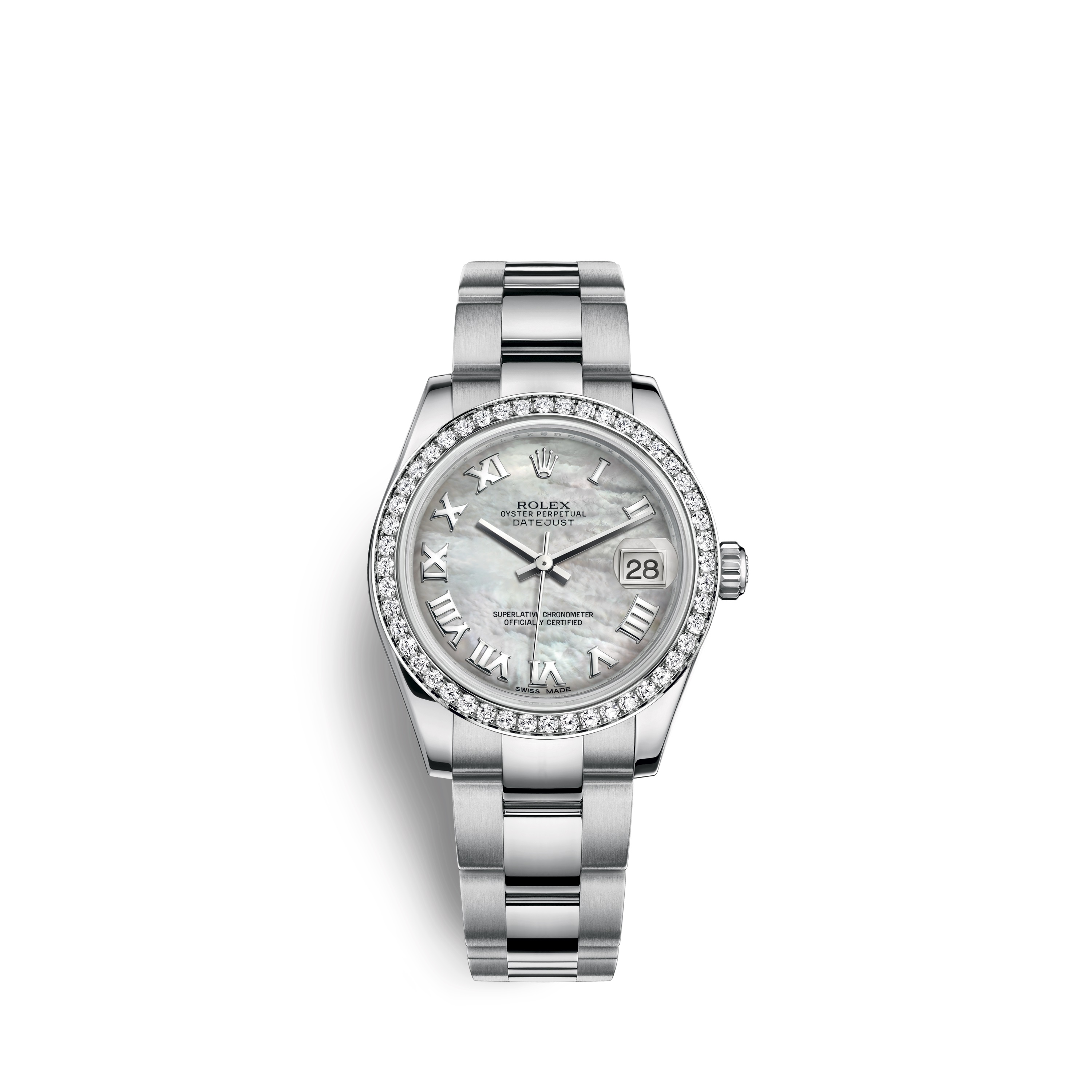 Datejust 31 178384 White Gold & Diamonds Watch (White Mother-of-Pearl)