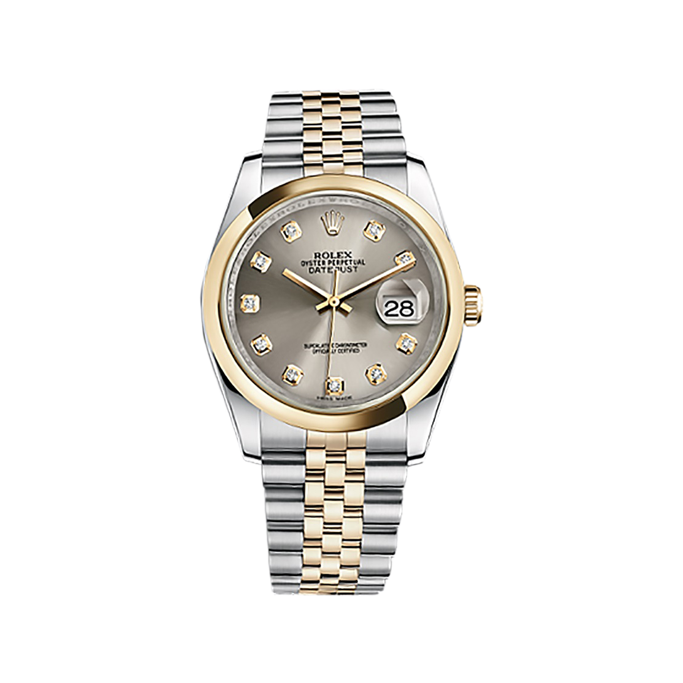 Datejust 36 116203 Gold & Stainless Steel Watch (Steel Set with Diamonds)