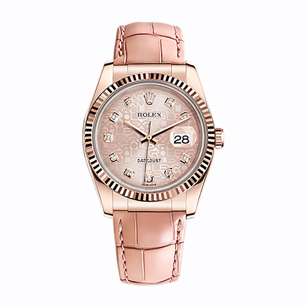 Datejust 36 116135 Rose Gold Watch (Pink Jubilee Design Set with Diamonds)
