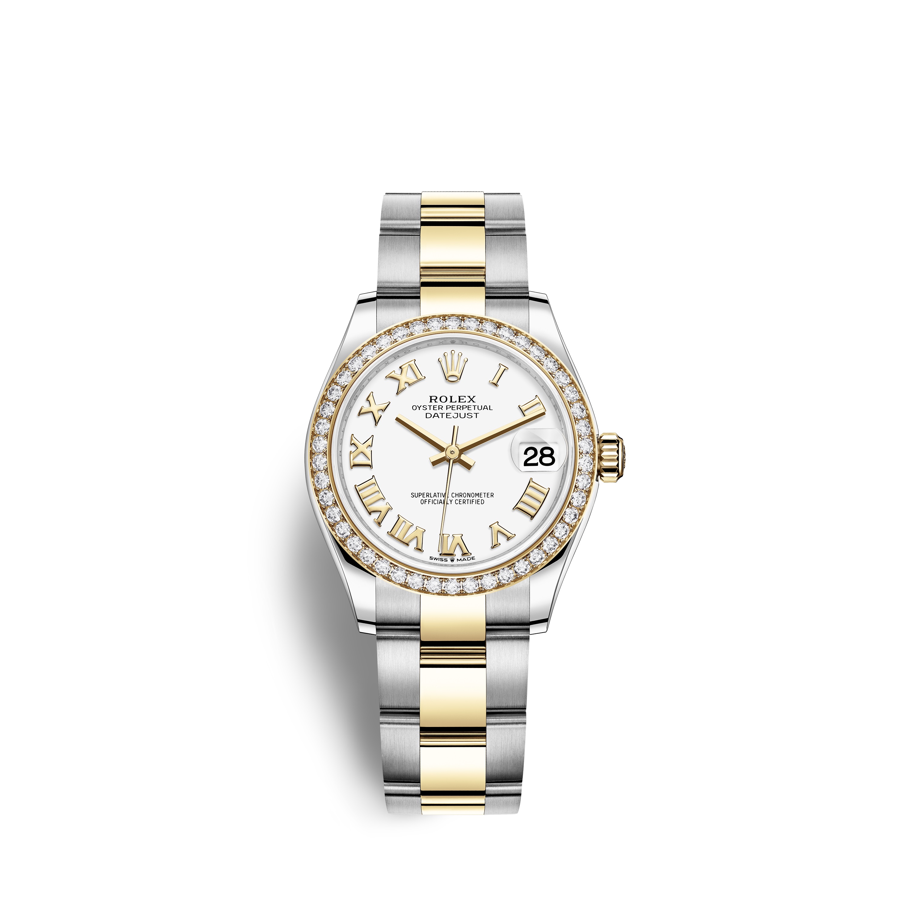 Datejust 31 278383RBR Gold & Stainless Steel Watch (White) - Click Image to Close