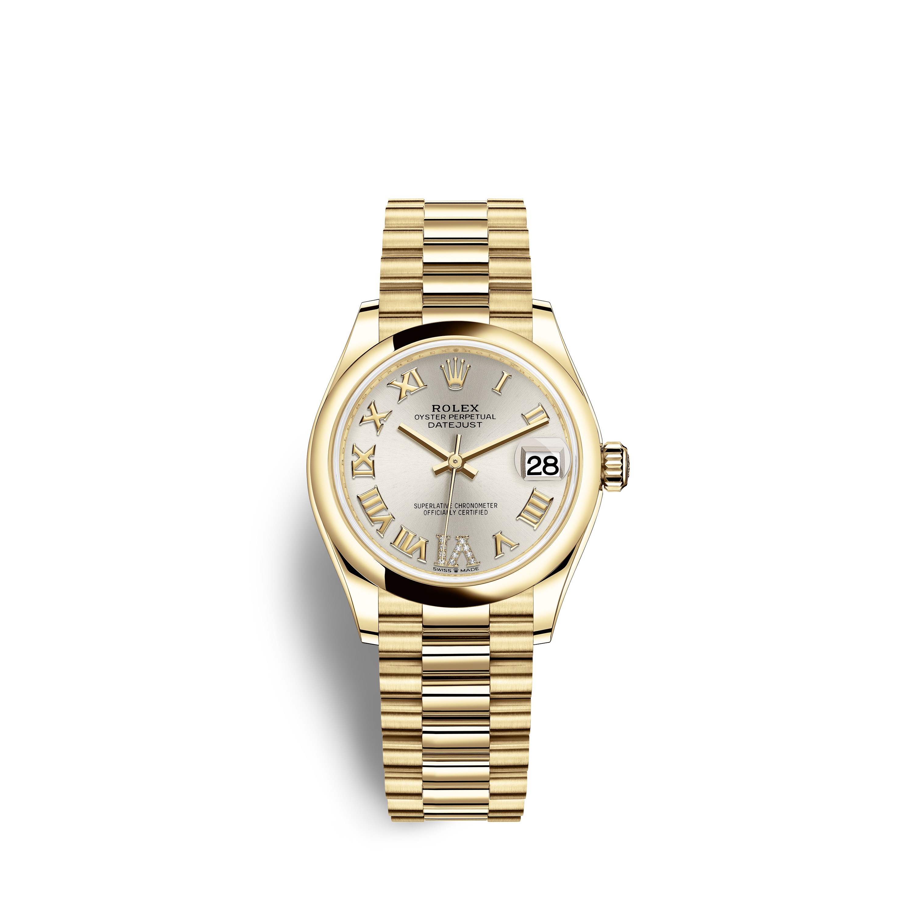 Datejust 31 278248 Gold Watch (Silver Set with Diamonds)