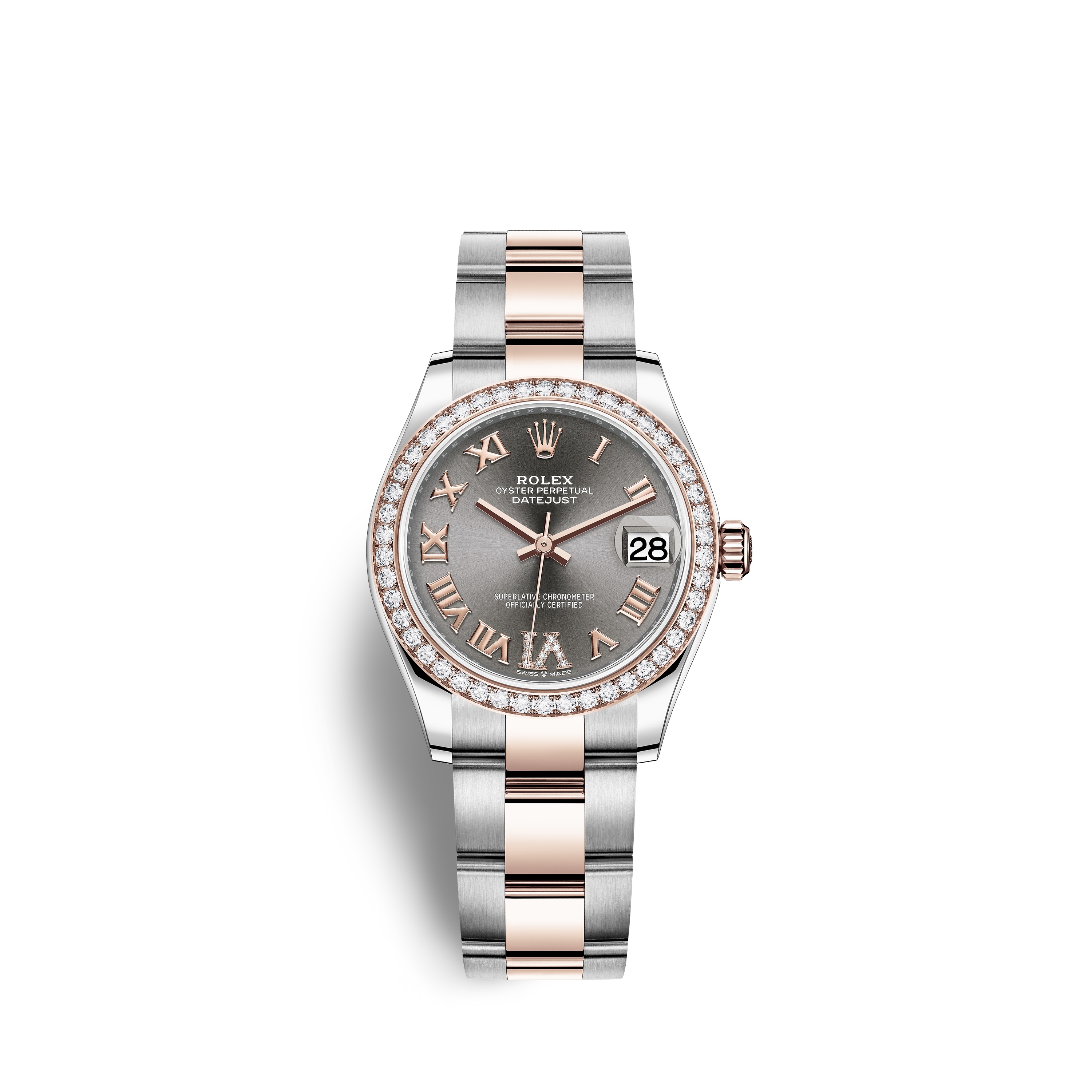 Datejust 31 278381RBR Rose Gold, Stainless Steel & Diamonds Watch (Rhodium Set with Diamonds)