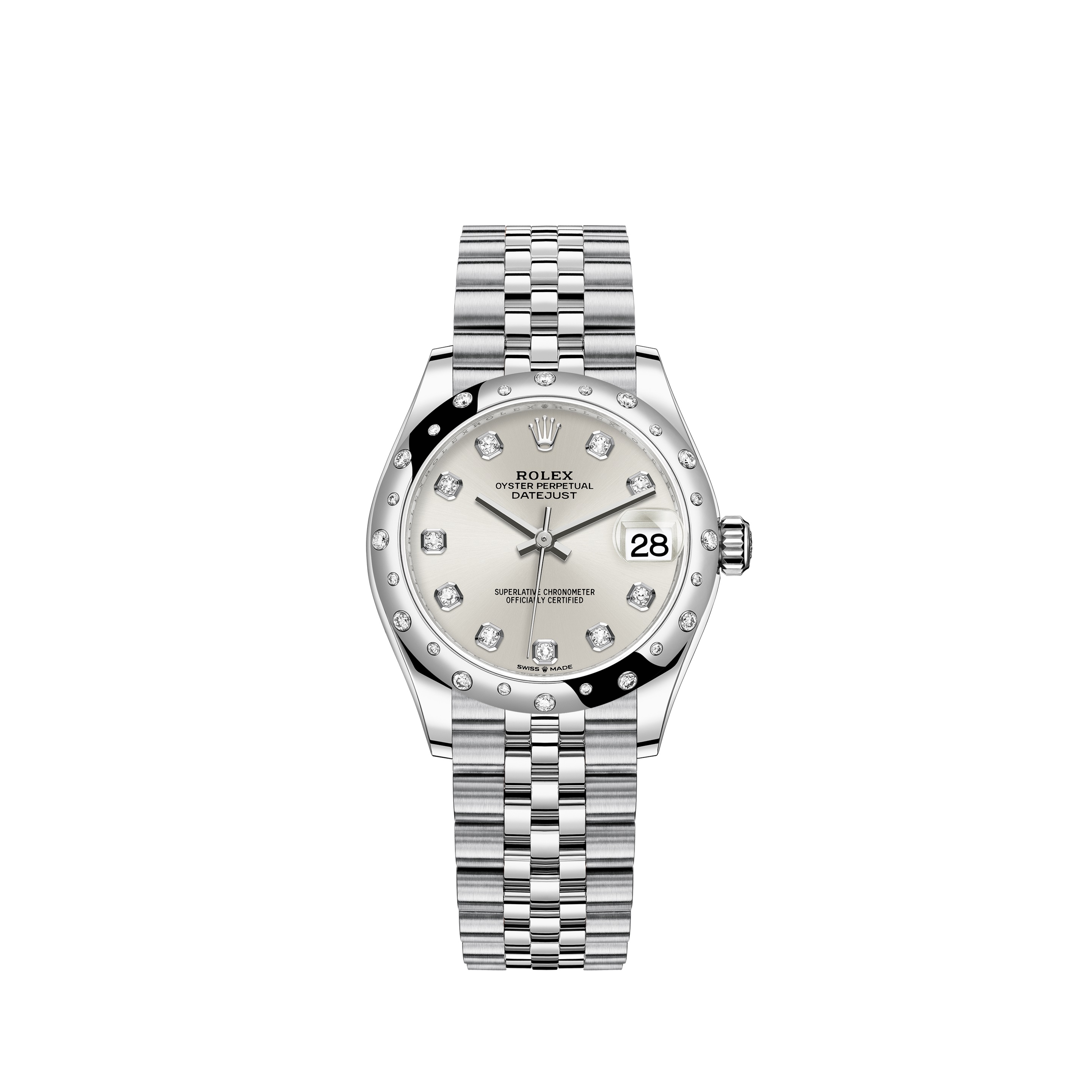 Datejust 31 278344RBR White Gold & Stainless Steel Watch (Silver Set with Diamonds)