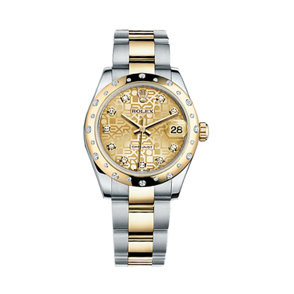 Datejust 31 178343 Gold & Stainless Steel Watch (Champagne Jubilee Design Set with Diamonds)