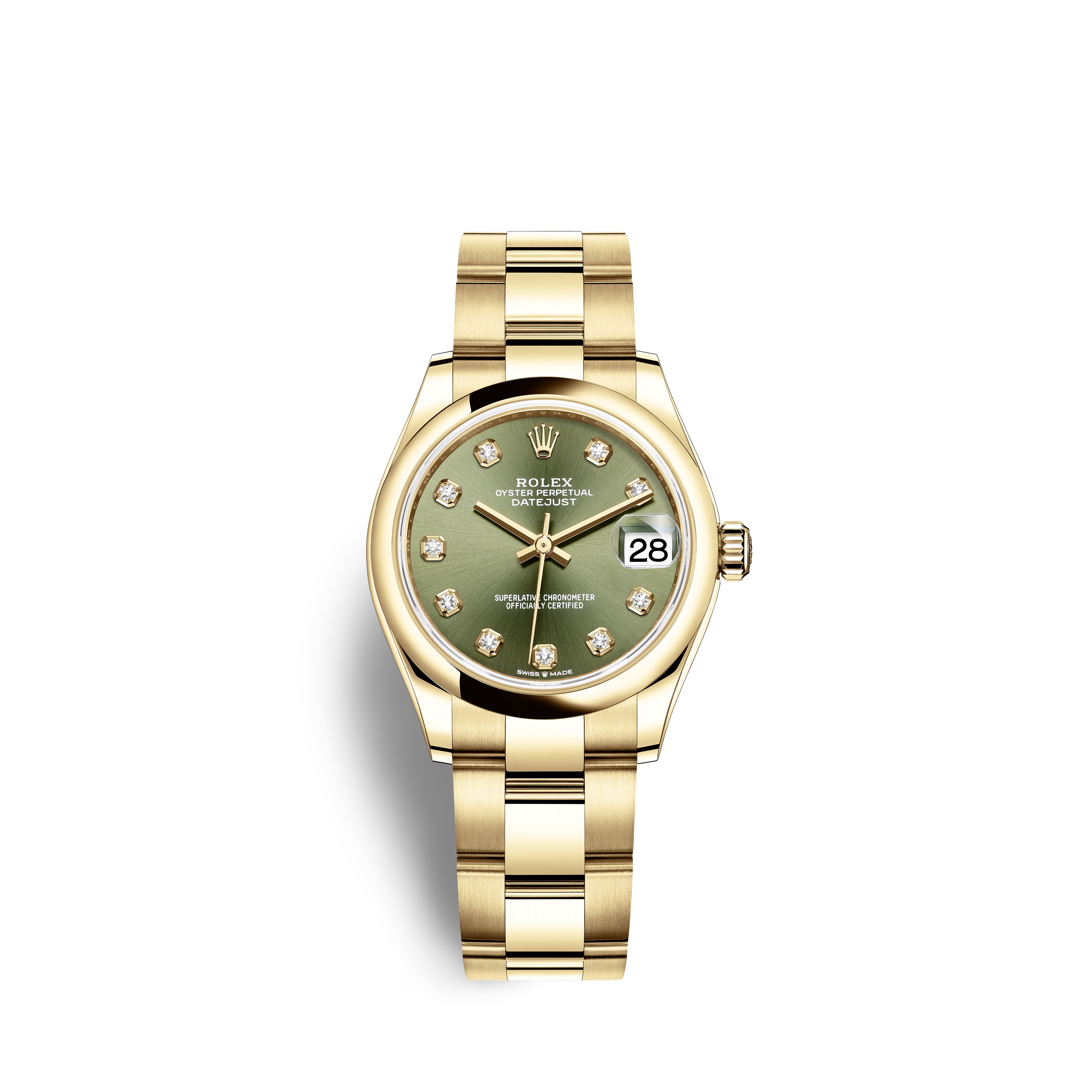 Datejust 31 278248 Gold Watch (Olive Green Set with Diamonds)