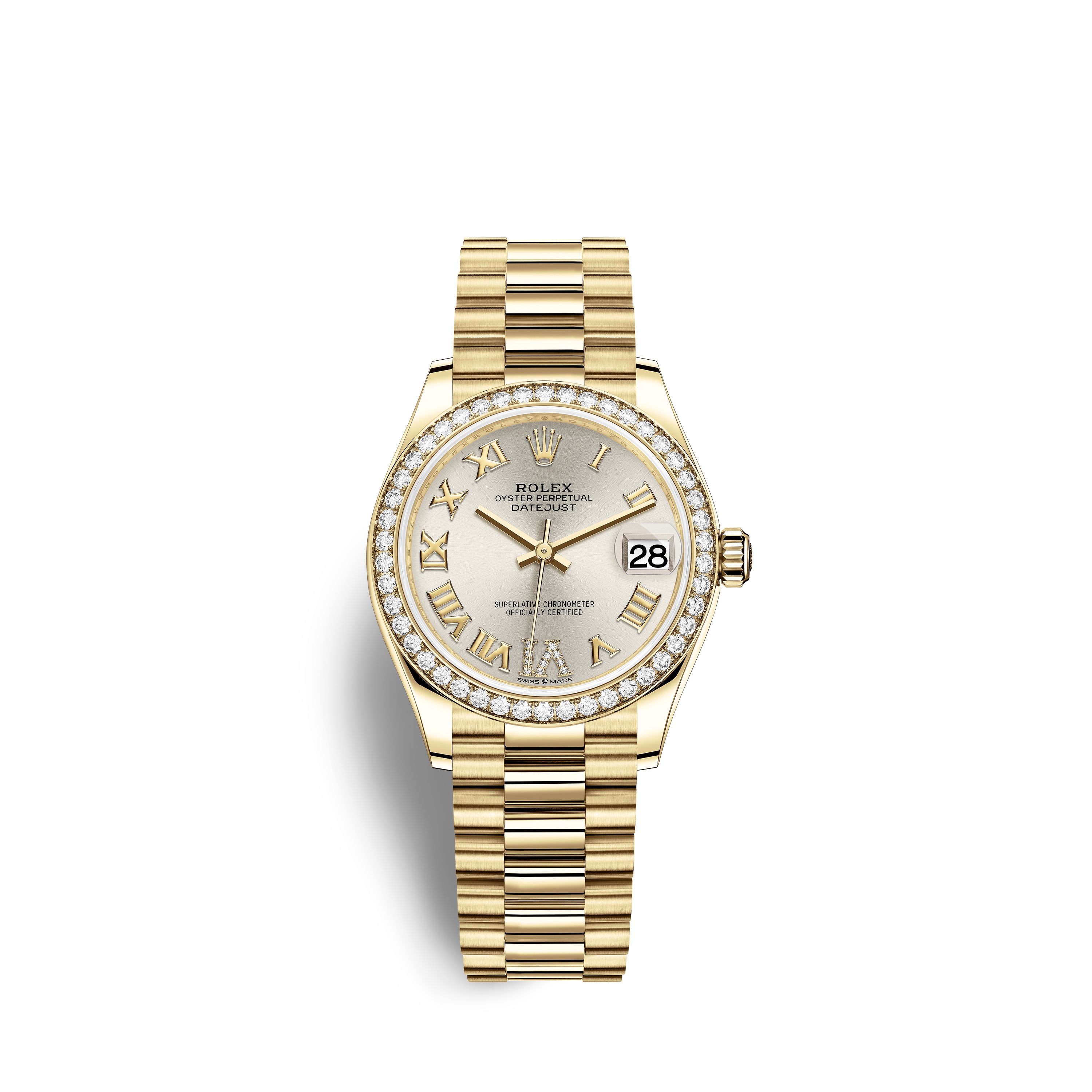 Datejust 31 278288RBR Gold & Diamonds Watch (Silver Set with Diamonds)