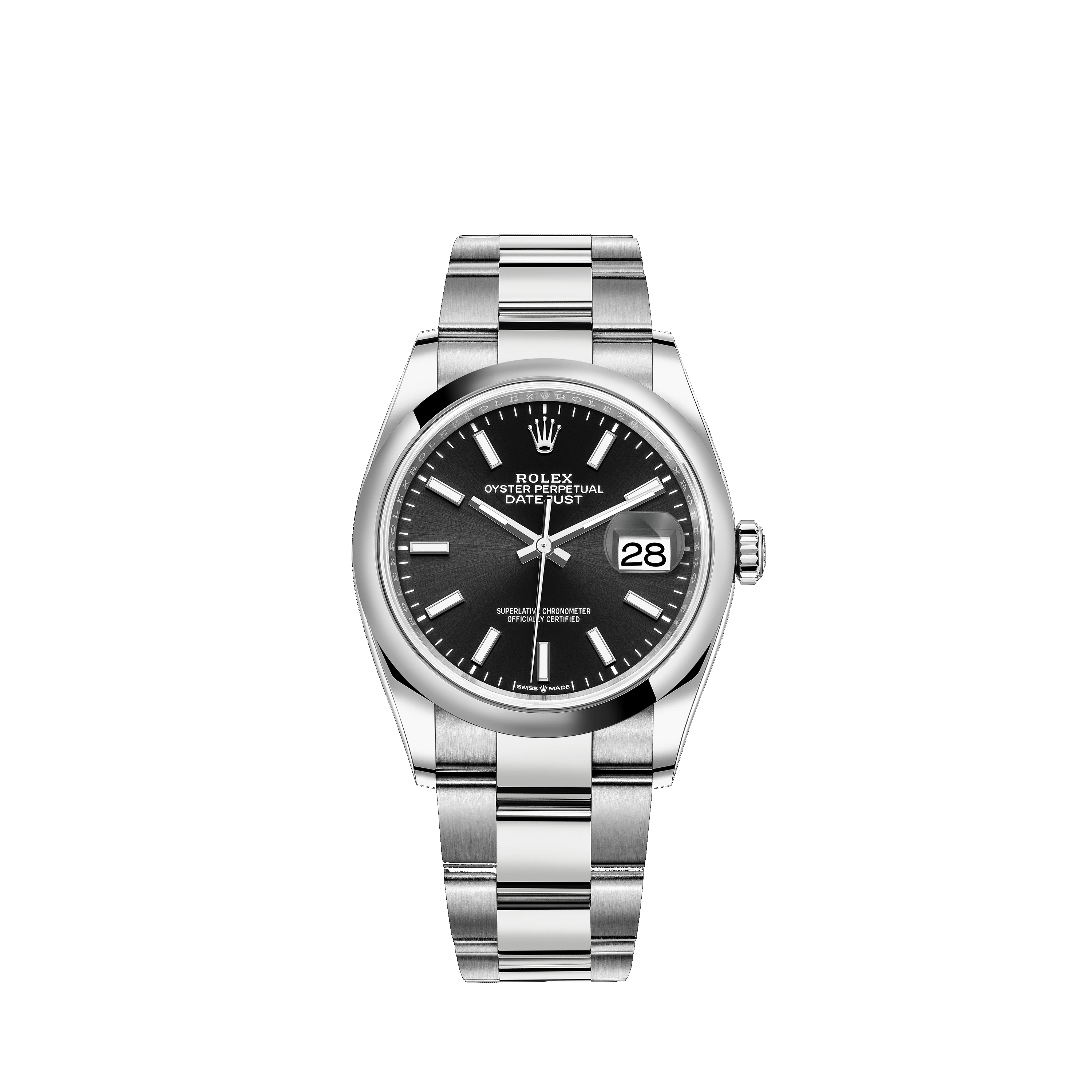 Datejust 36 126200 Stainless Steel Watch (Black)