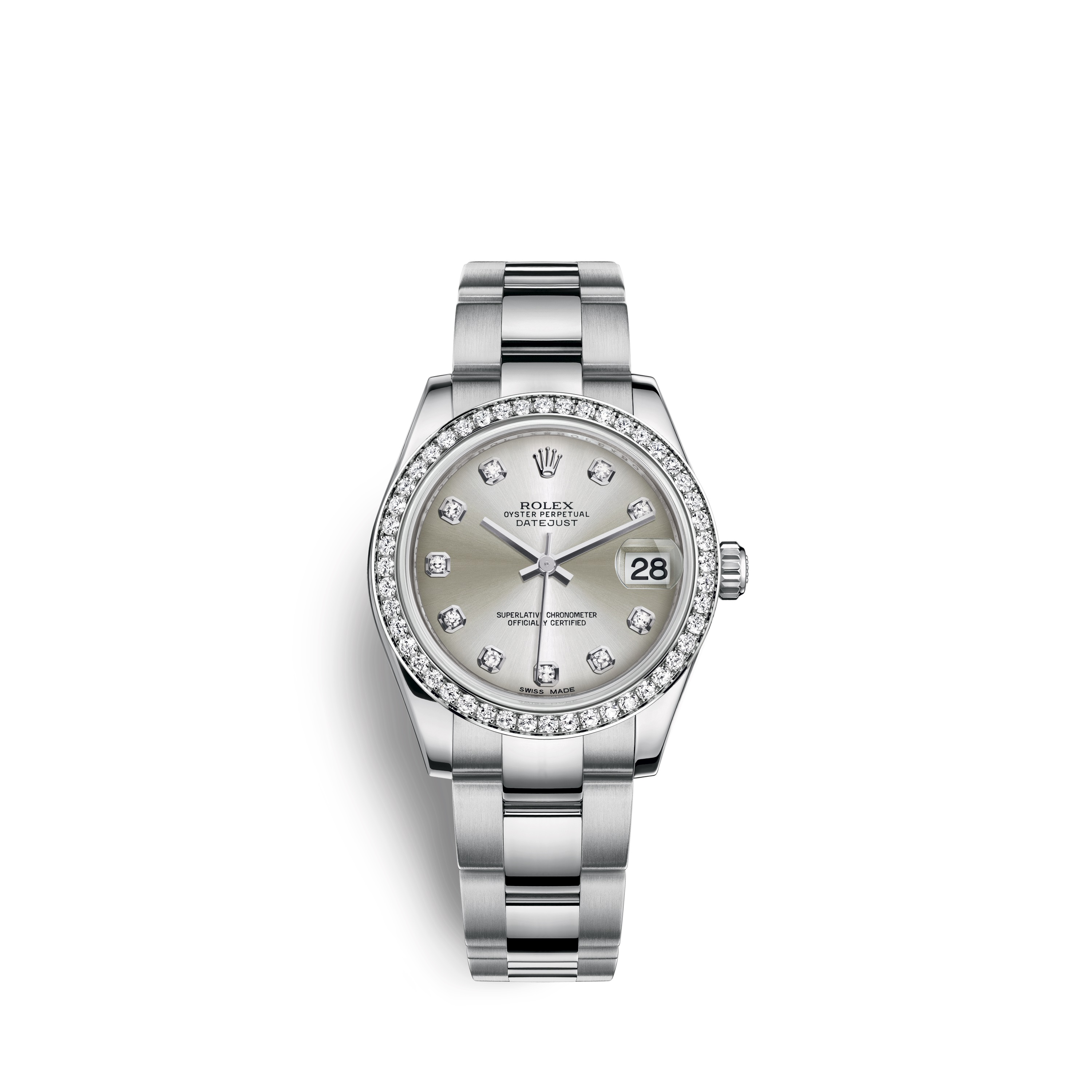 Datejust 31 178384 White Gold & Diamonds Watch (Silver Set with Diamonds)
