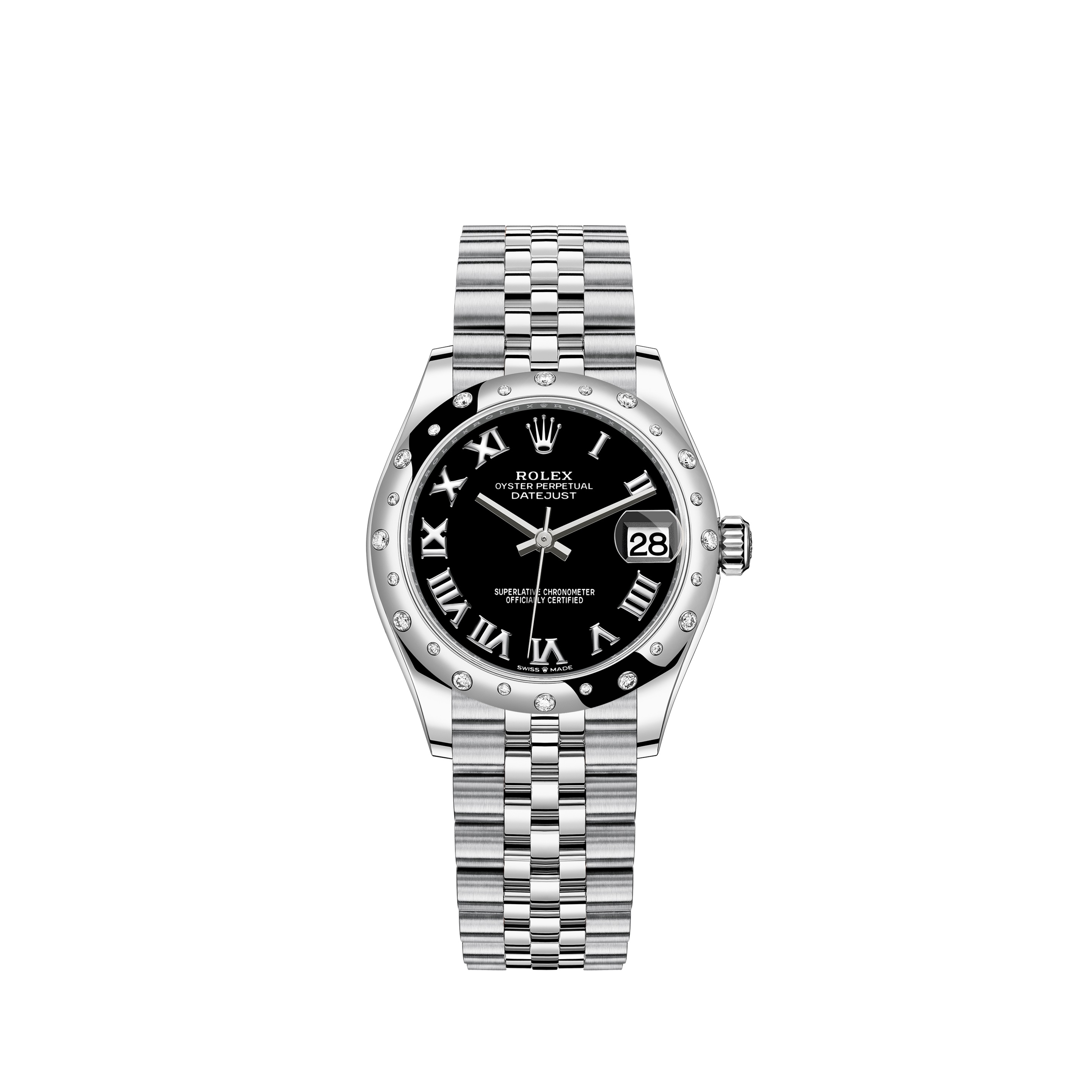 Datejust 31 278344RBR White Gold & Stainless Steel Watch (Bright Black)