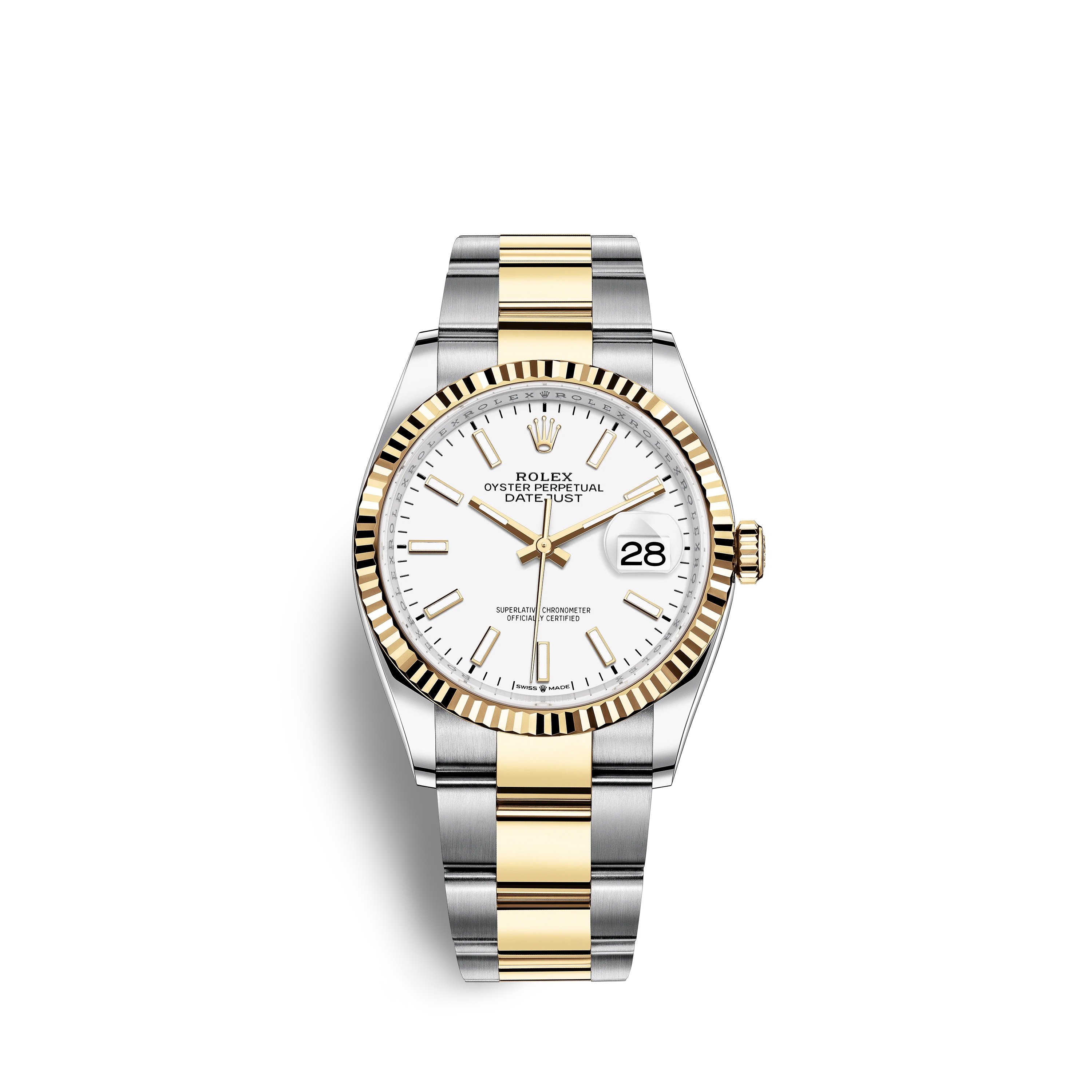 Datejust 36 126233 Gold & Stainless Steel Watch (White)