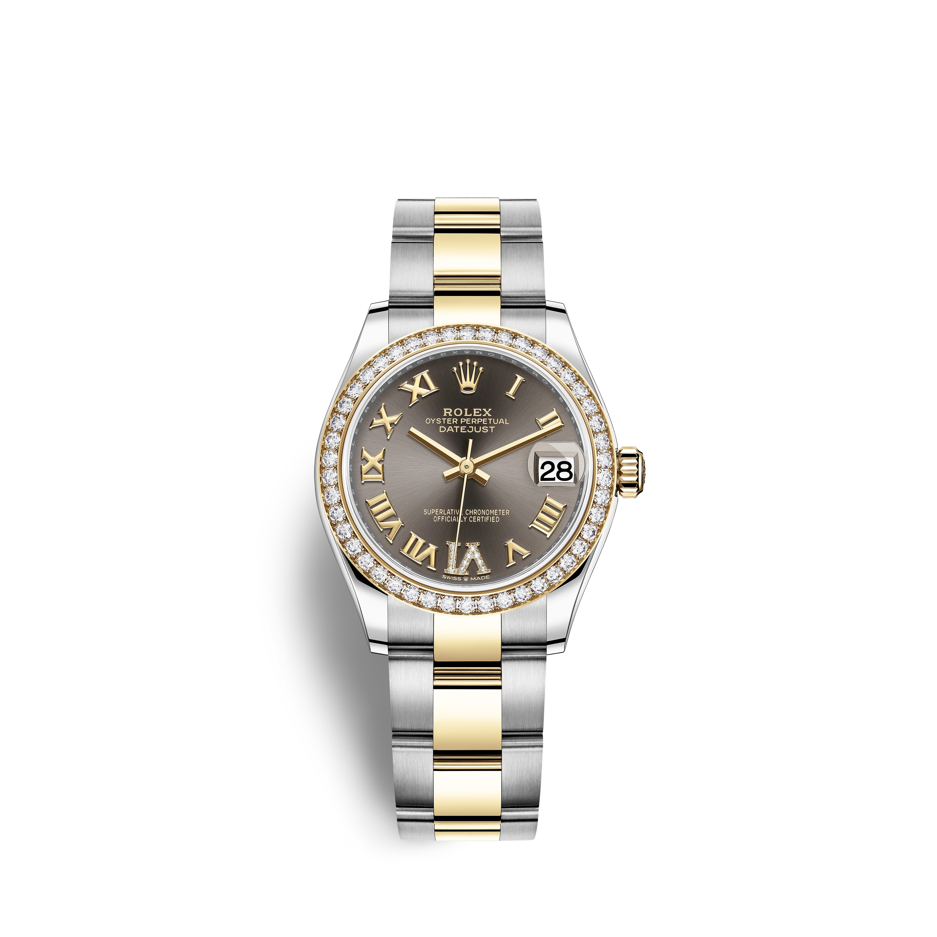 Datejust 31 278383RBR Gold & Stainless Steel Watch (Dark Grey Set with Diamonds)