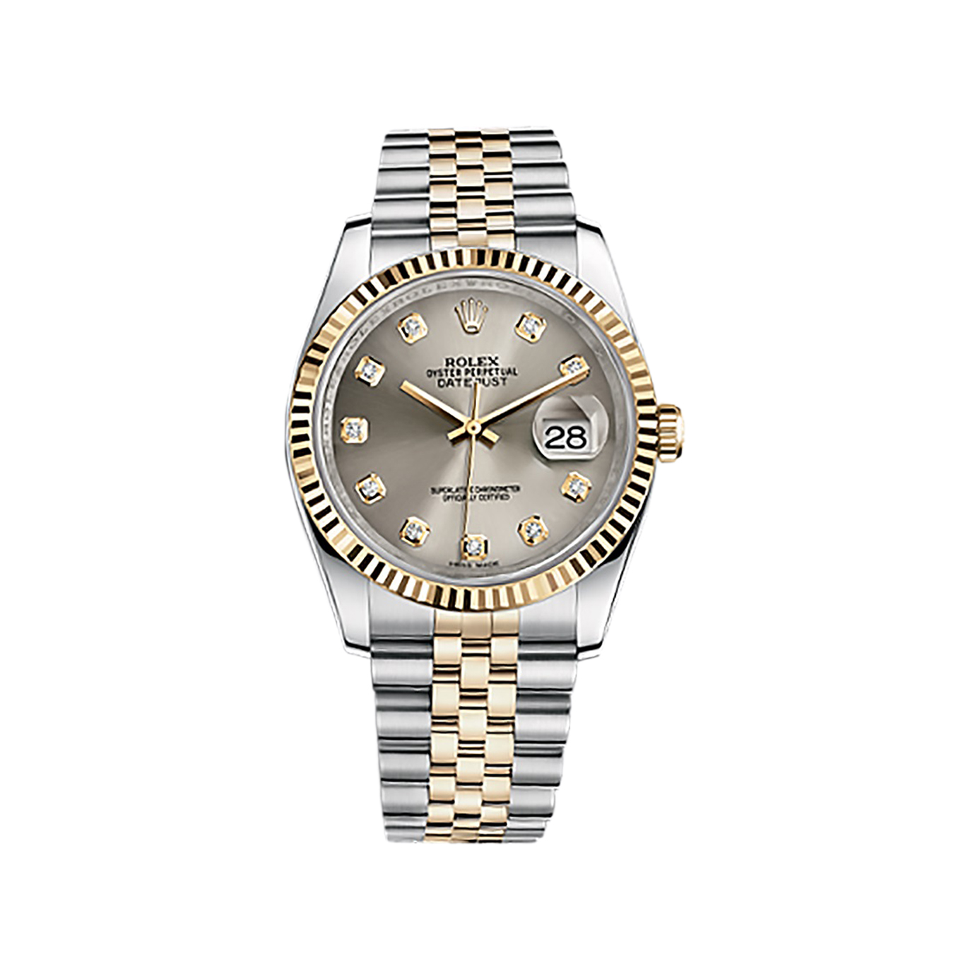 Datejust 36 116233 Gold & Stainless Steel Watch (Steel Set with Diamonds)