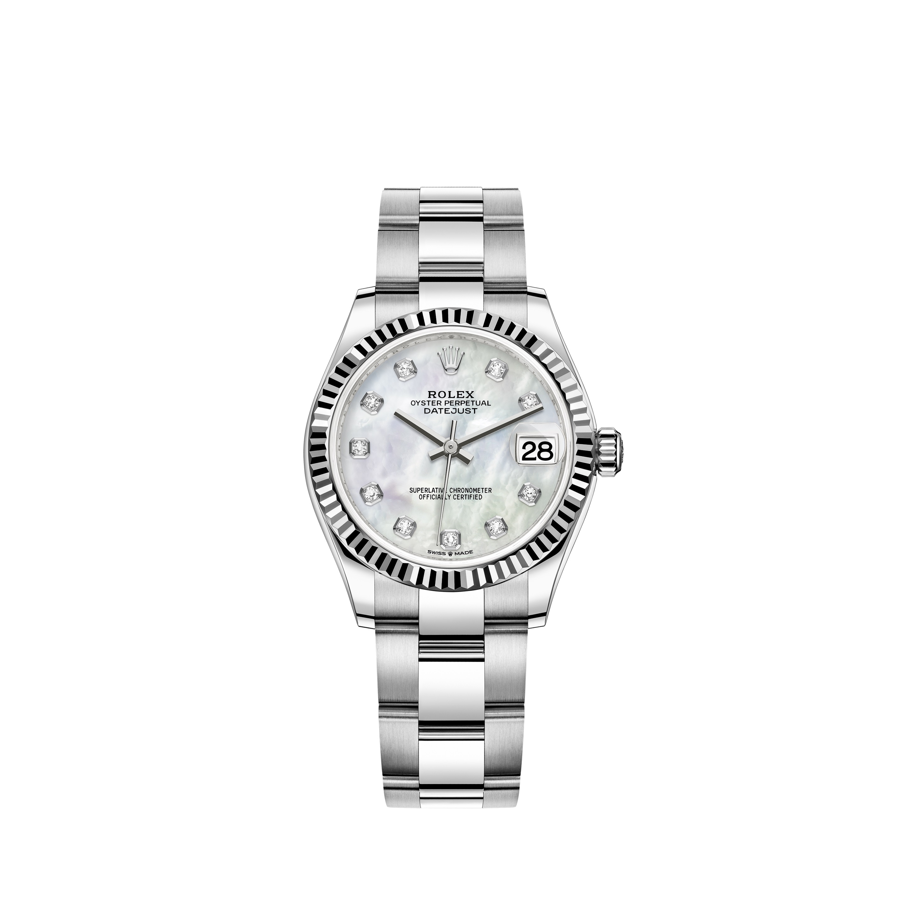 Datejust 31 278274 White Gold & Stainless Steel Watch (White Mother-of-Pearl Set with Diamonds)