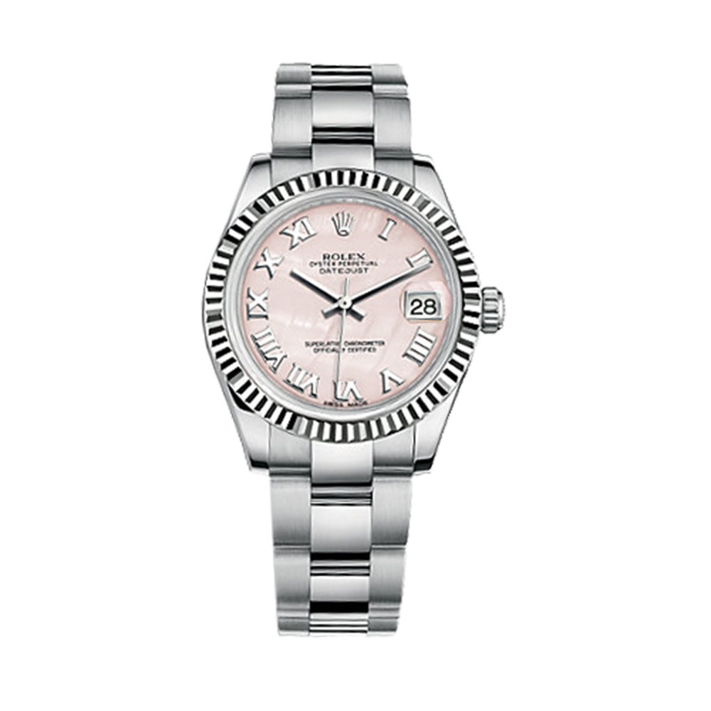 Datejust 31 178274 White Gold & Stainless Steel Watch (Pink Mother-of-Pearl) - Click Image to Close