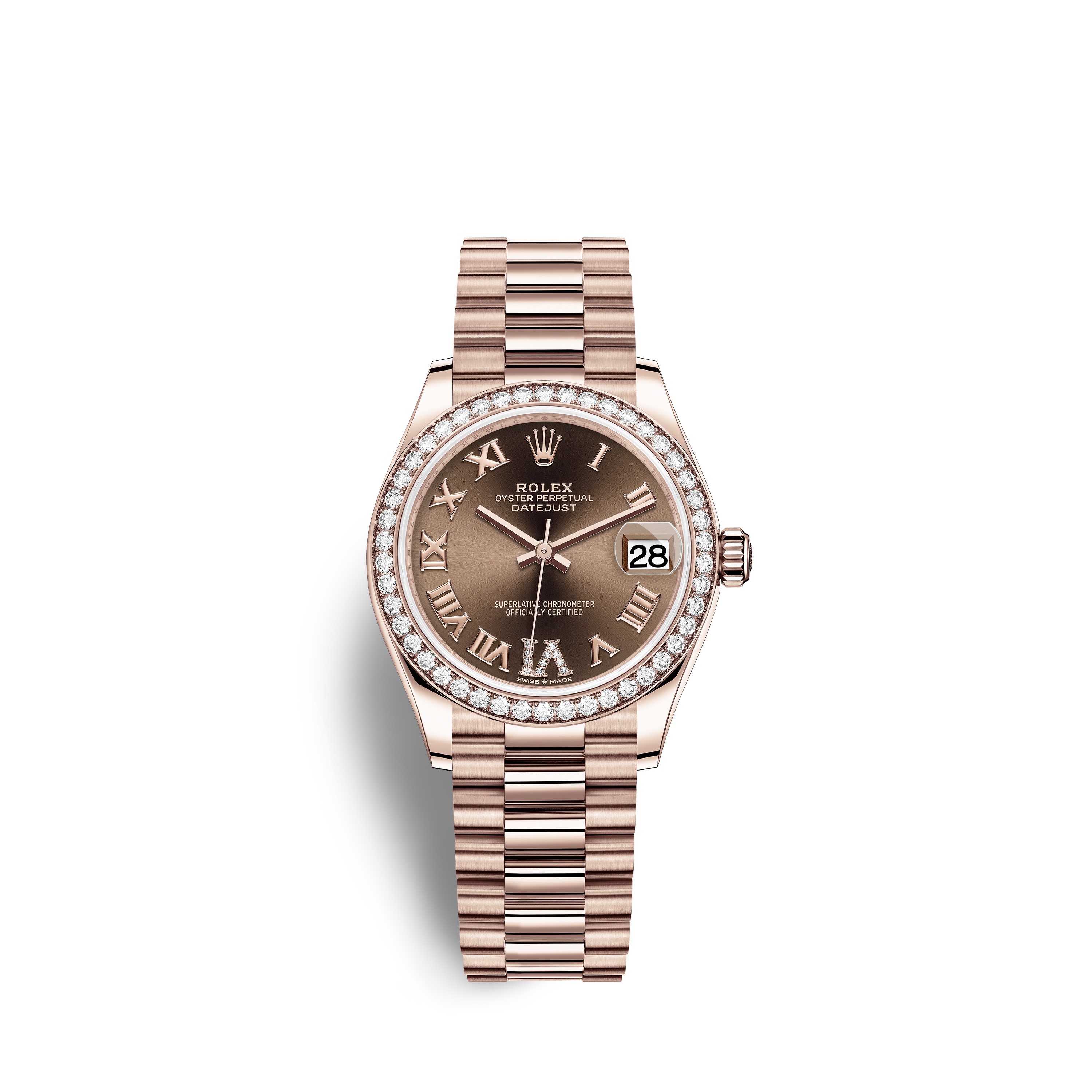 Datejust 31 278285RBR Rose Gold & Diamonds Watch (Chocolate Set with Diamonds)