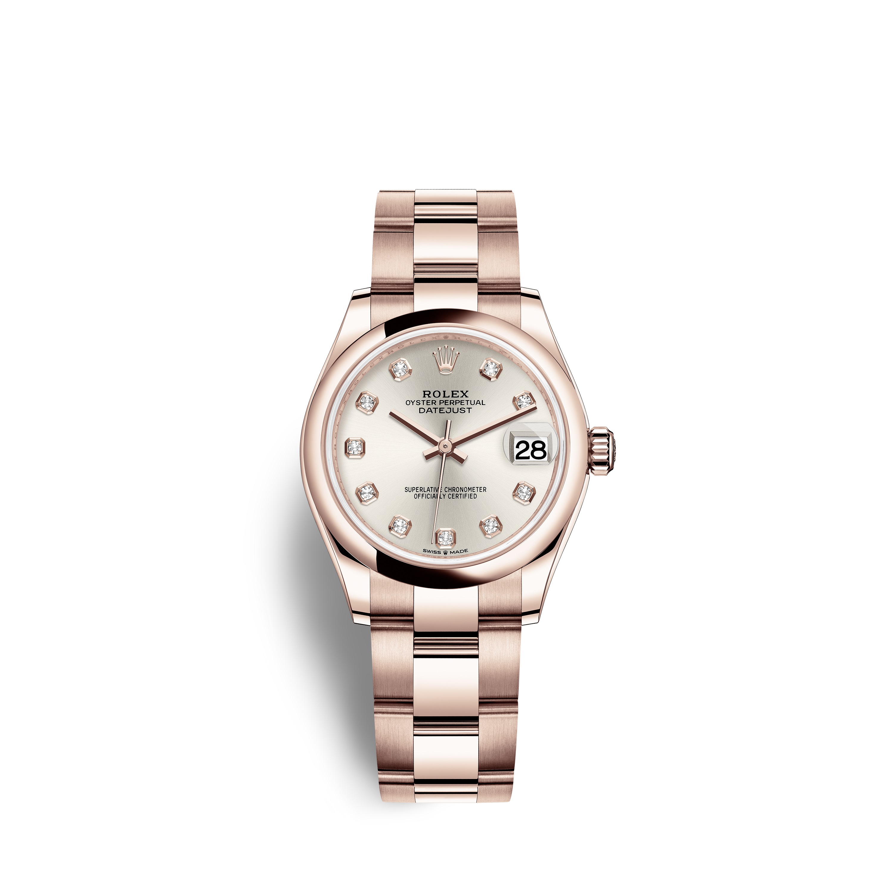 Datejust 31 278245 Rose Gold Watch (Silver Set with Diamonds)