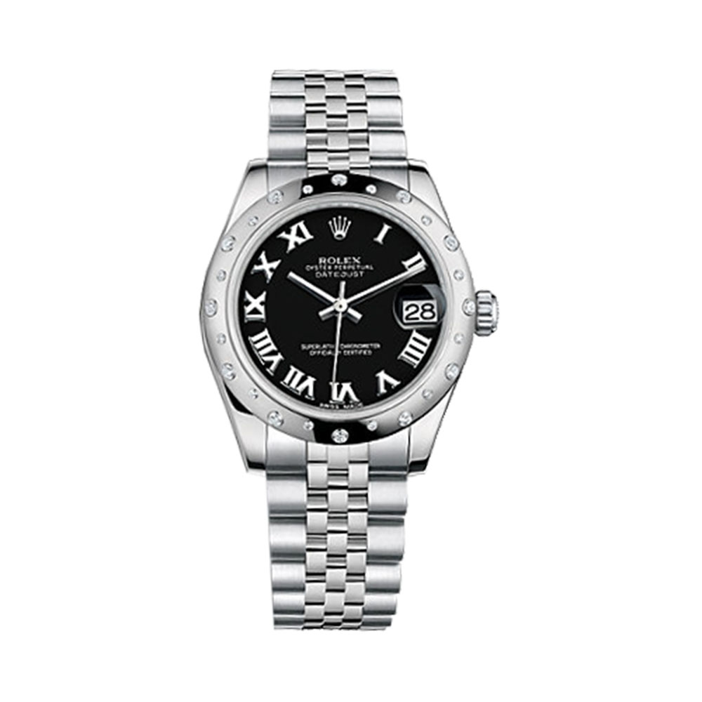 Datejust 31 178344 White Gold & Stainless Steel Watch (Black)