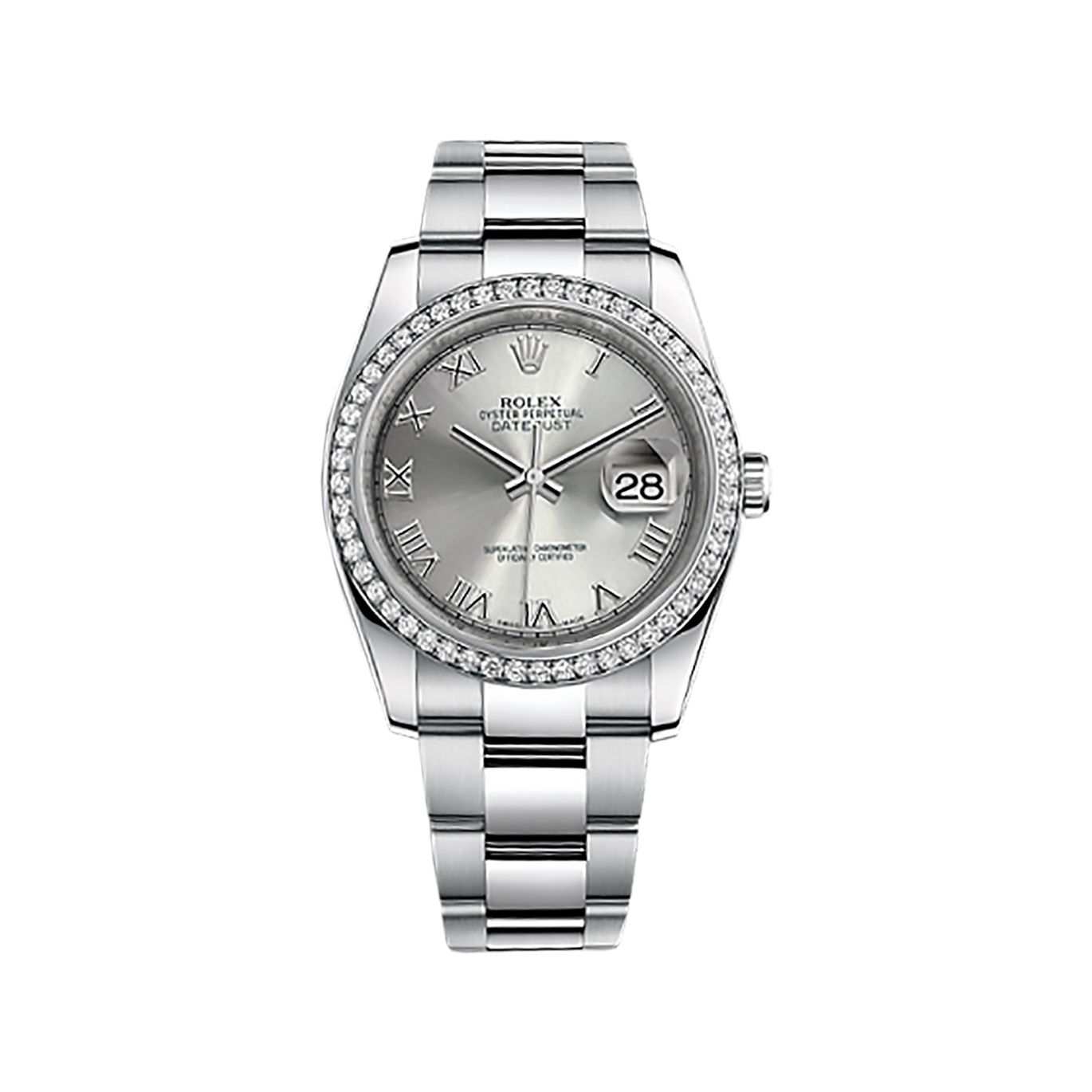 Datejust 36 116244 White Gold & Stainless Steel Watch (Rhodium)