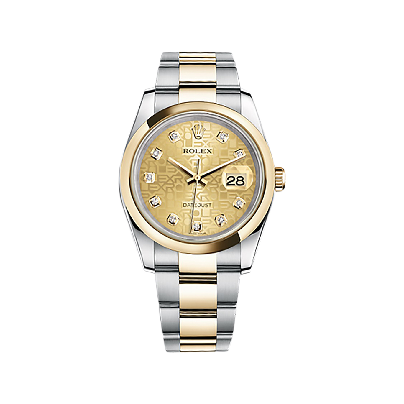 Datejust 36 116203 Gold & Stainless Steel Watch (Champagne Jubilee Design Set with Diamonds)