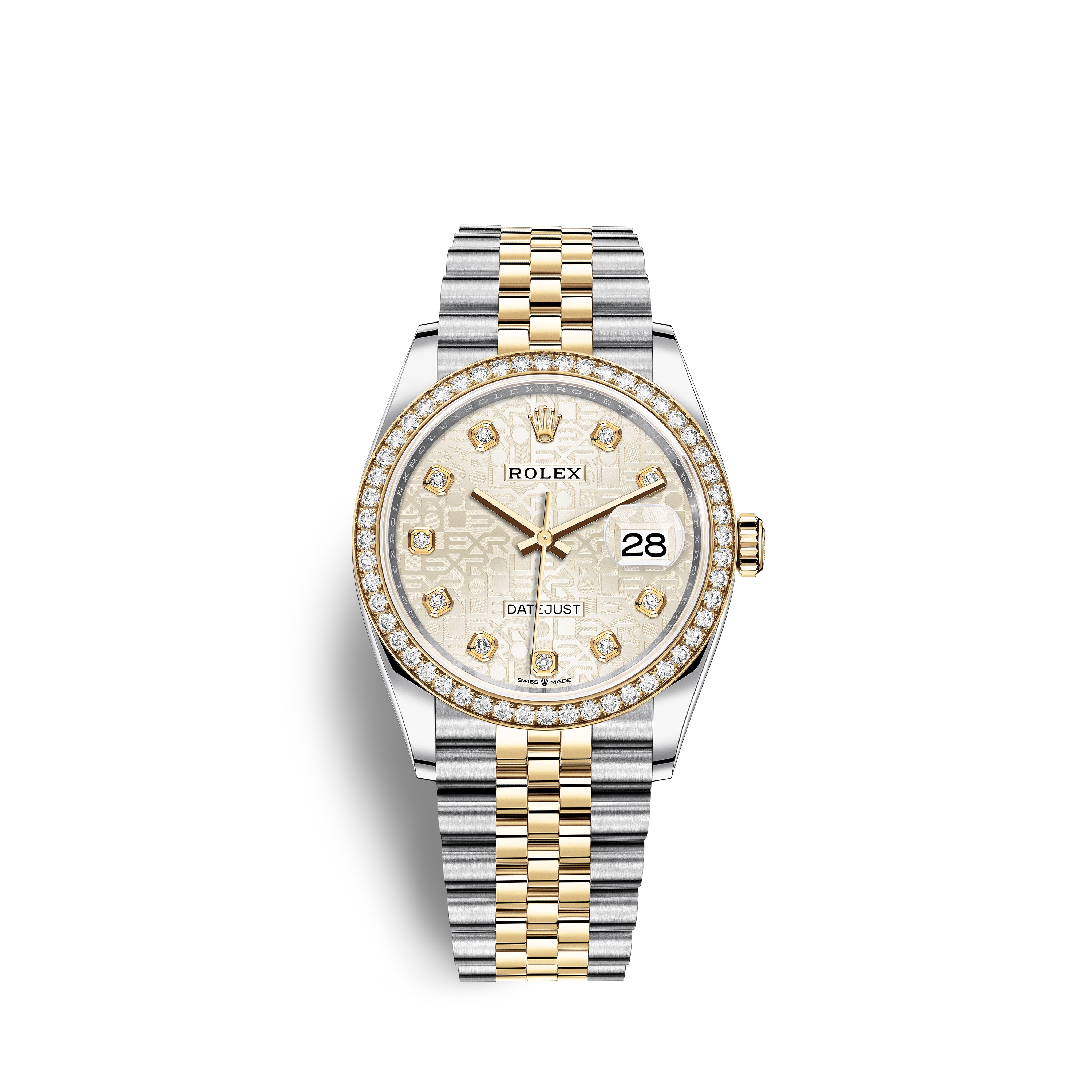 Datejust 36 126283RBR Gold & Stainless Steel Watch (Silver Jubilee Design Set with Diamonds)